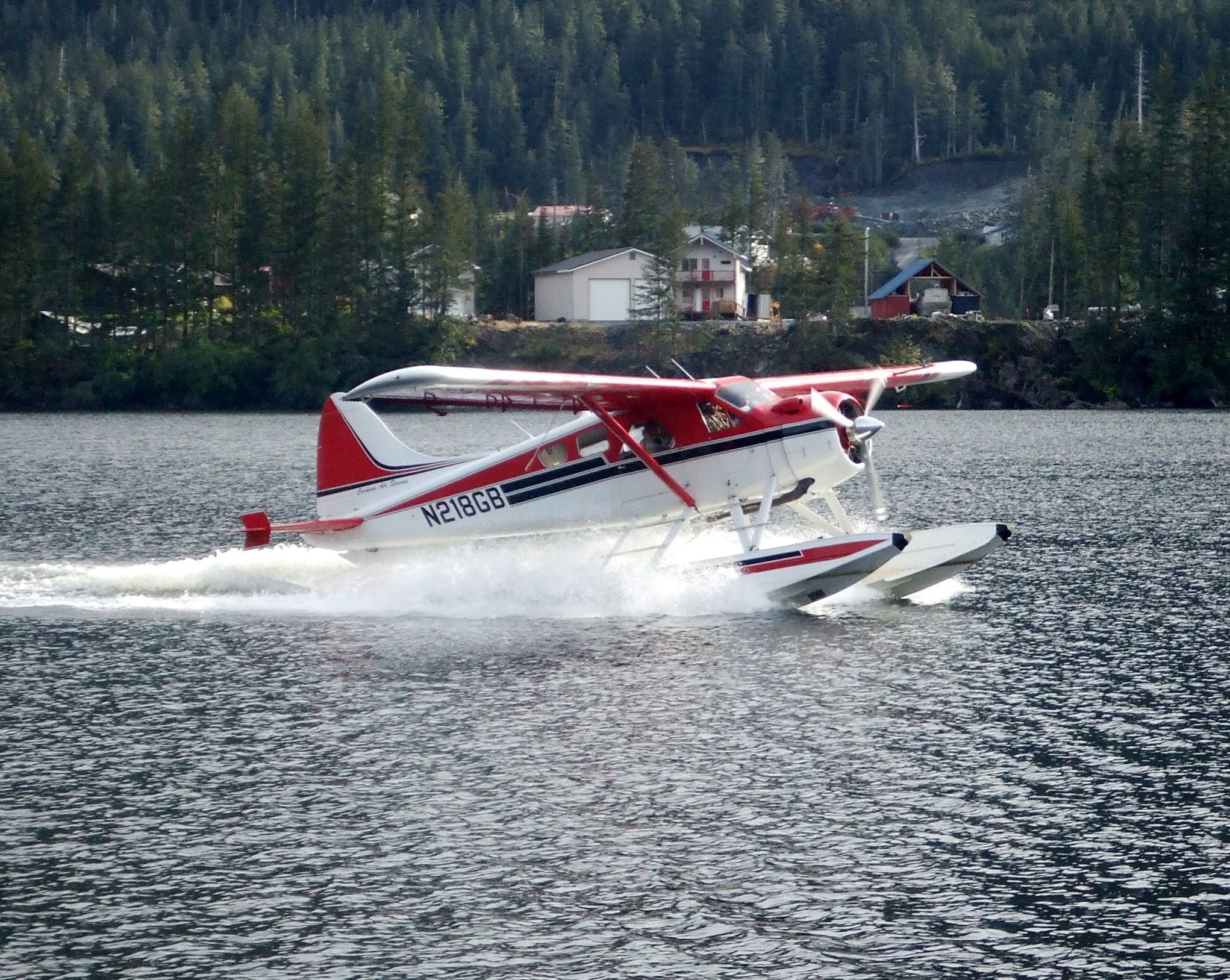 alaska, no people, air vehicle, waterfront, Aerial, motion, wilderness, plant, mode of transportation, transportation, forest, Seaplane, 1080P, water, HD Wallpaper
