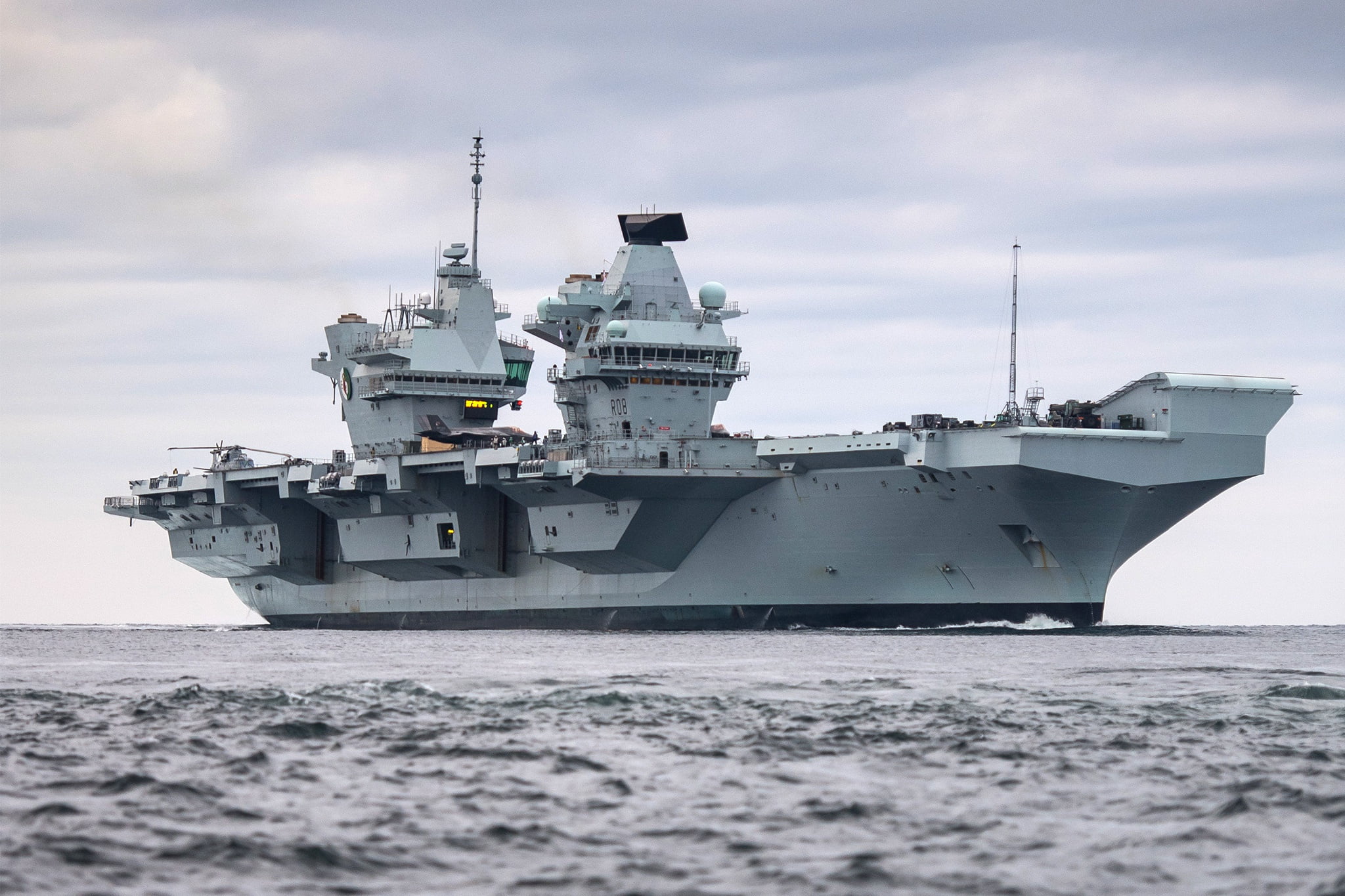 HMS Queen Elizabeth (R08), 1080P, F-35B Lightning II, The carrier, Royal Navy, HD Wallpaper