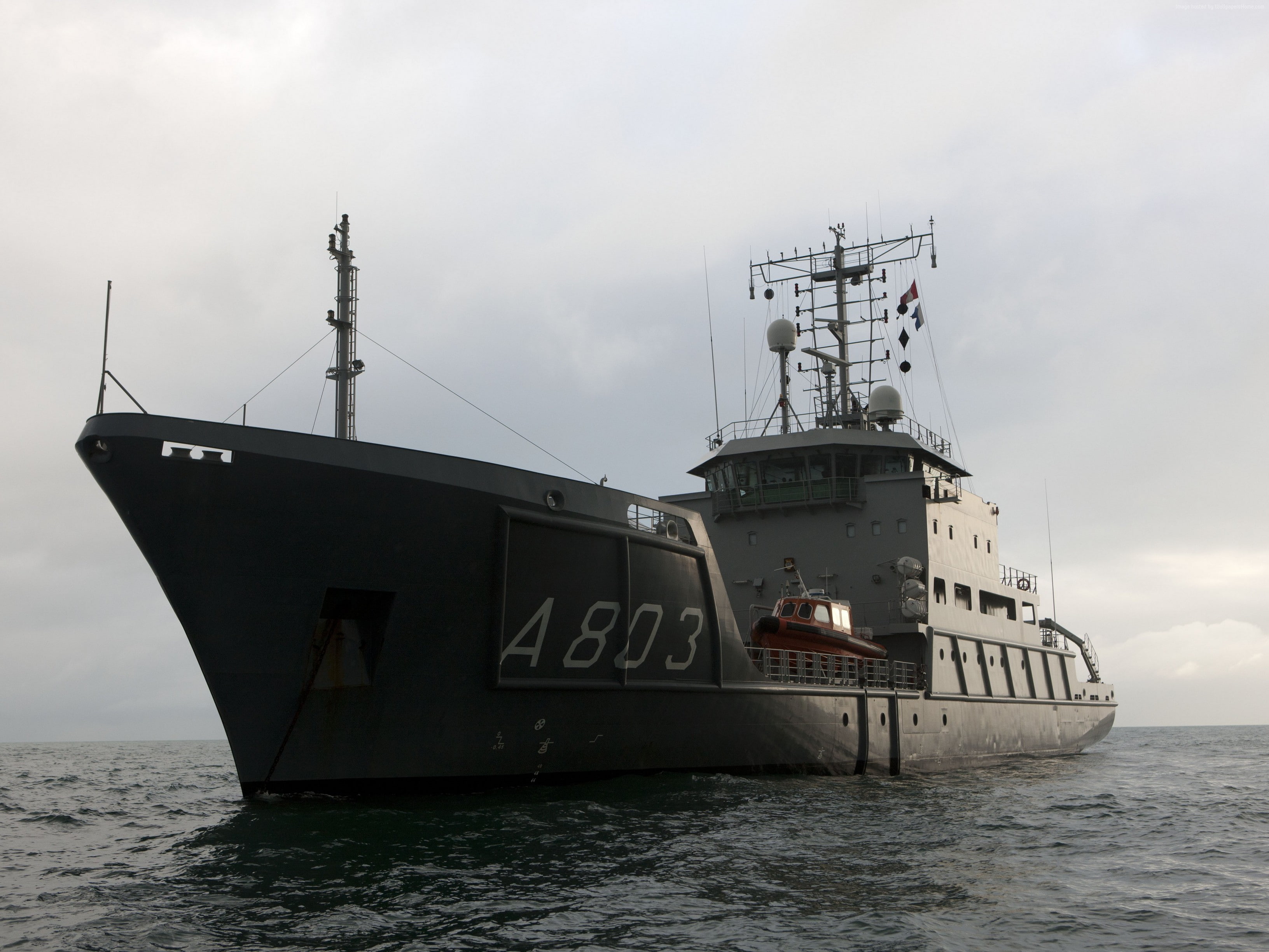 A803, Luymes, Denmark, rescue mission, Royal Dutch Navy, sea, 2K, HD Wallpaper