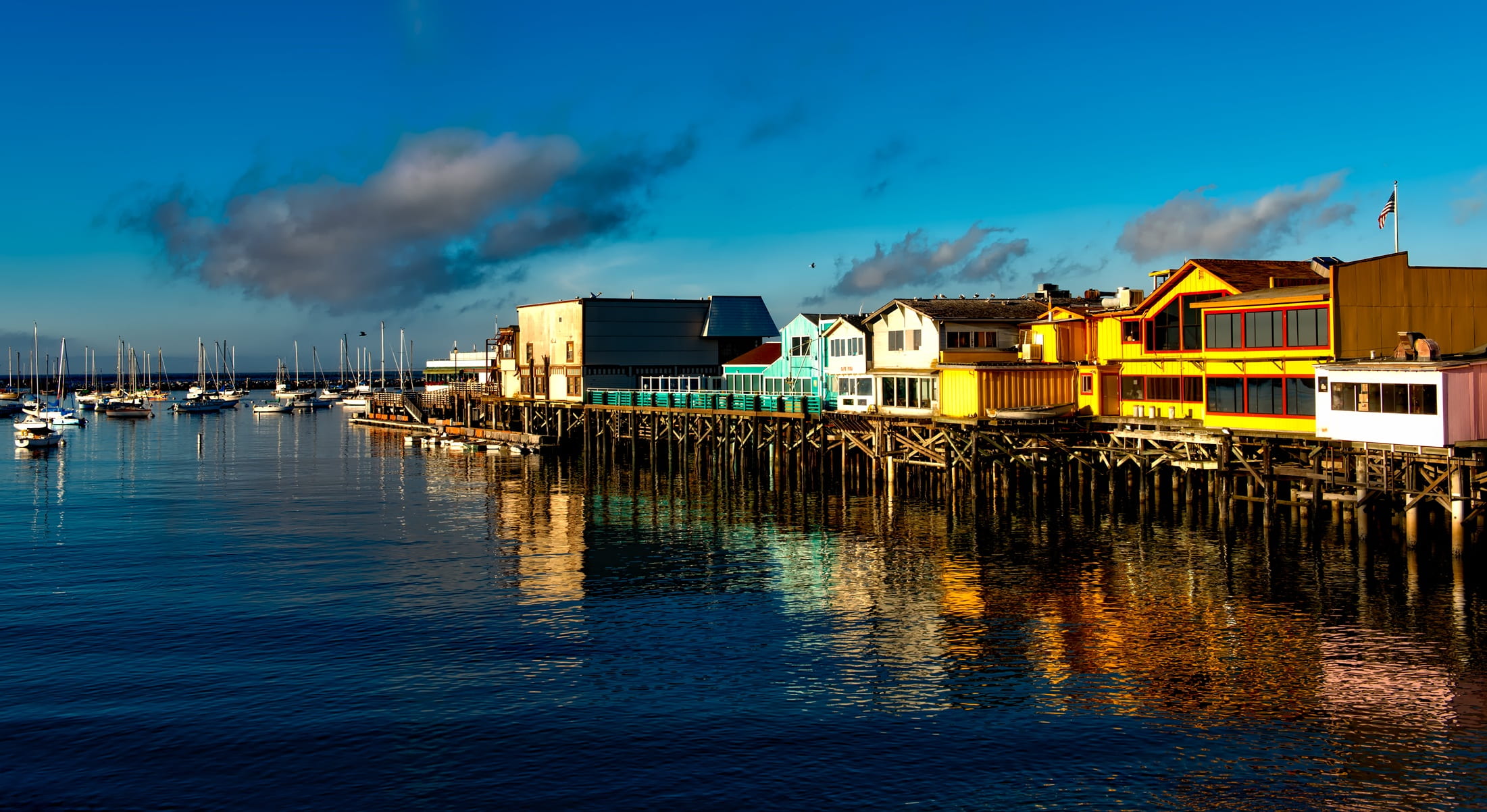 panorama, historic, tourism, city, near, sailboats, stilt house, fishermans wharf, clouds, cloud - sky, boat, daytime, vacation, hdr, waterfront, holiday, HD Wallpaper