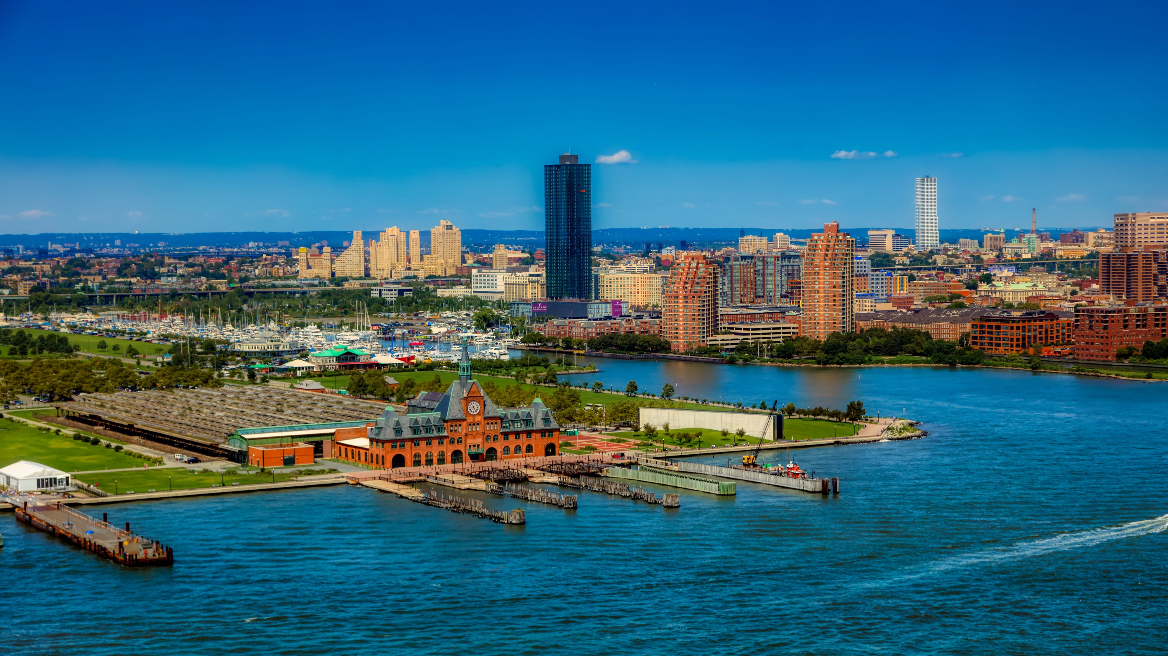 architecture, nature, city, water, built structure, cityscape, tourism, nautical vessel, immigration, skyscraper, famous, new york, aerial view, america, HD Wallpaper