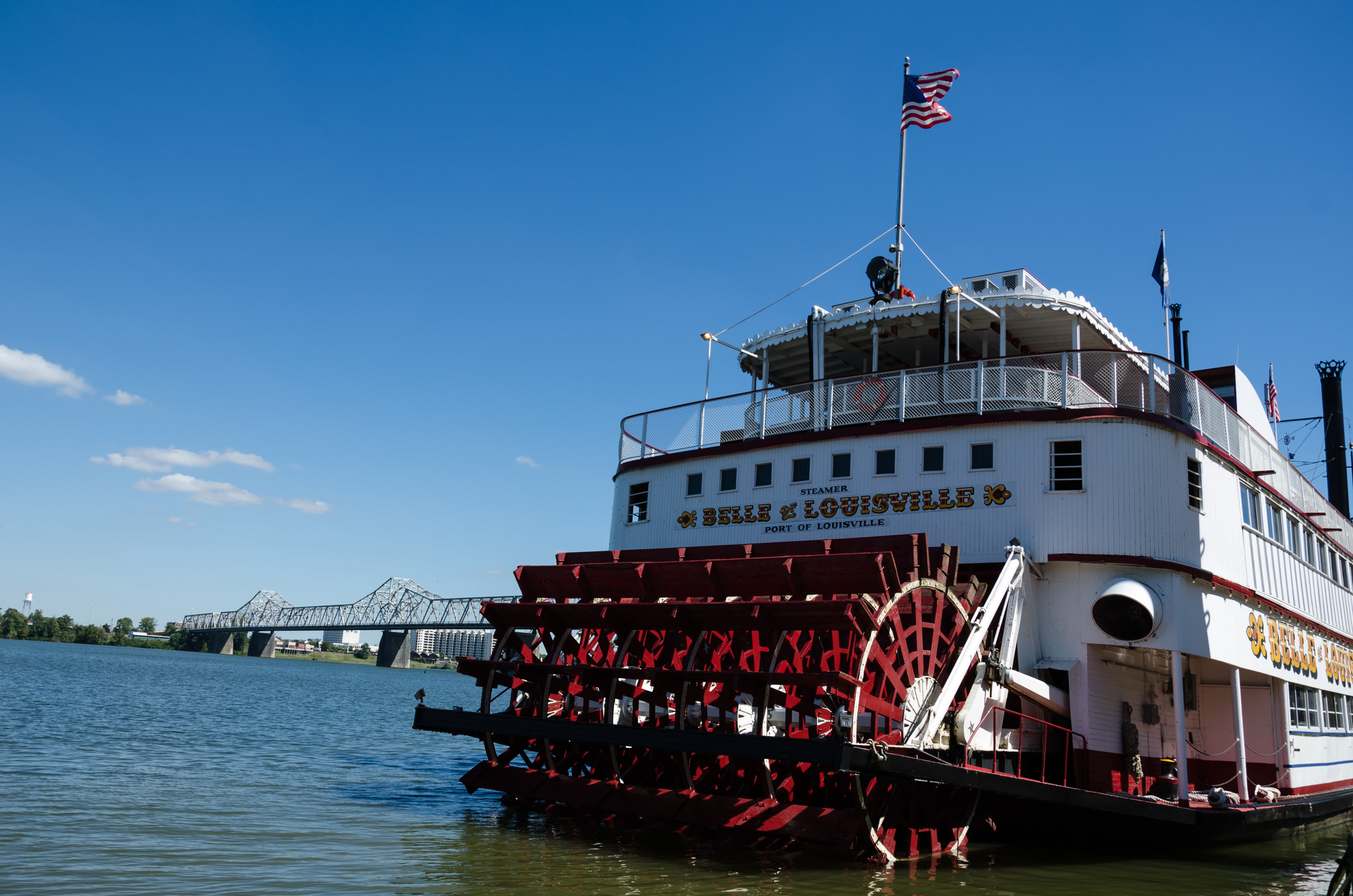 ohio river, flag, historically, passenger craft, heckraddampfer, transportation, paddle steamers, white, mode of transportation, outdoors, travel, built structure, HD Wallpaper