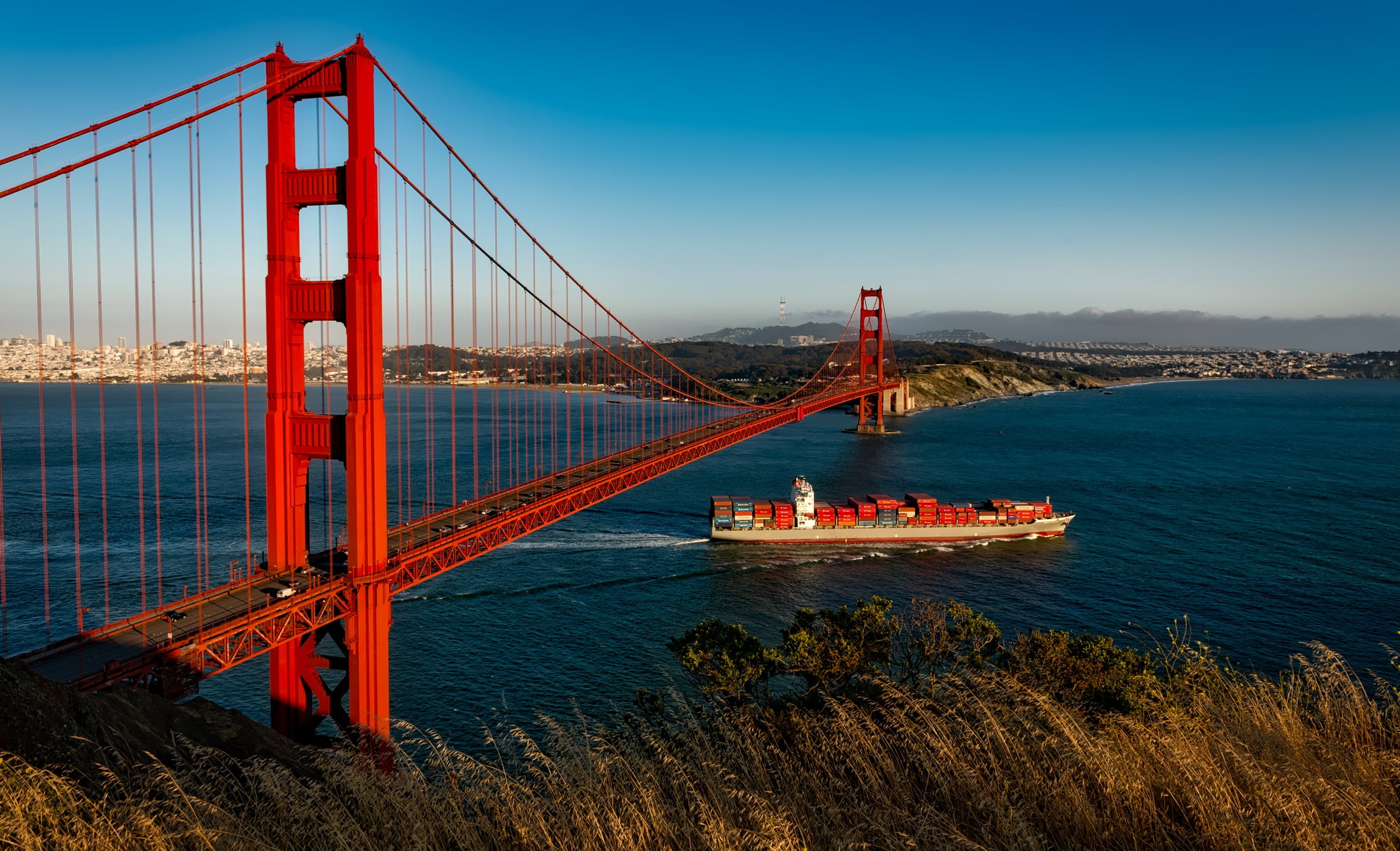 nature, nautical vessel, sky, san francisco, shoreline, famous Place, famous, 1080P, holiday, travel destinations, destinations, landmark, water, harbor, HD Wallpaper