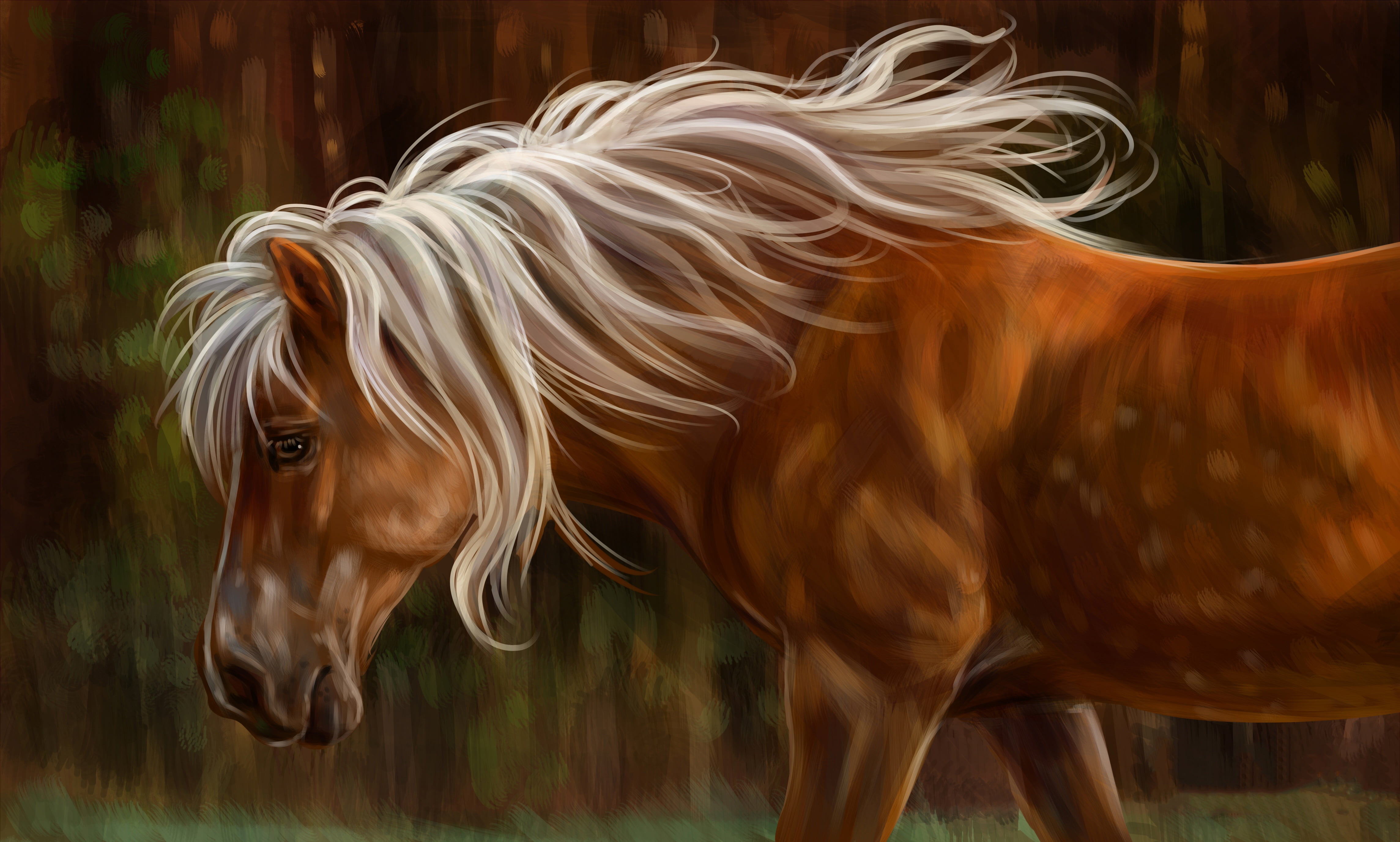 horse, animal, watercolor, painting, pets, vertebrate, domestic animals, gouache, animal hair, outdoors, animals in the wild, painting painting, domestic, HD Wallpaper