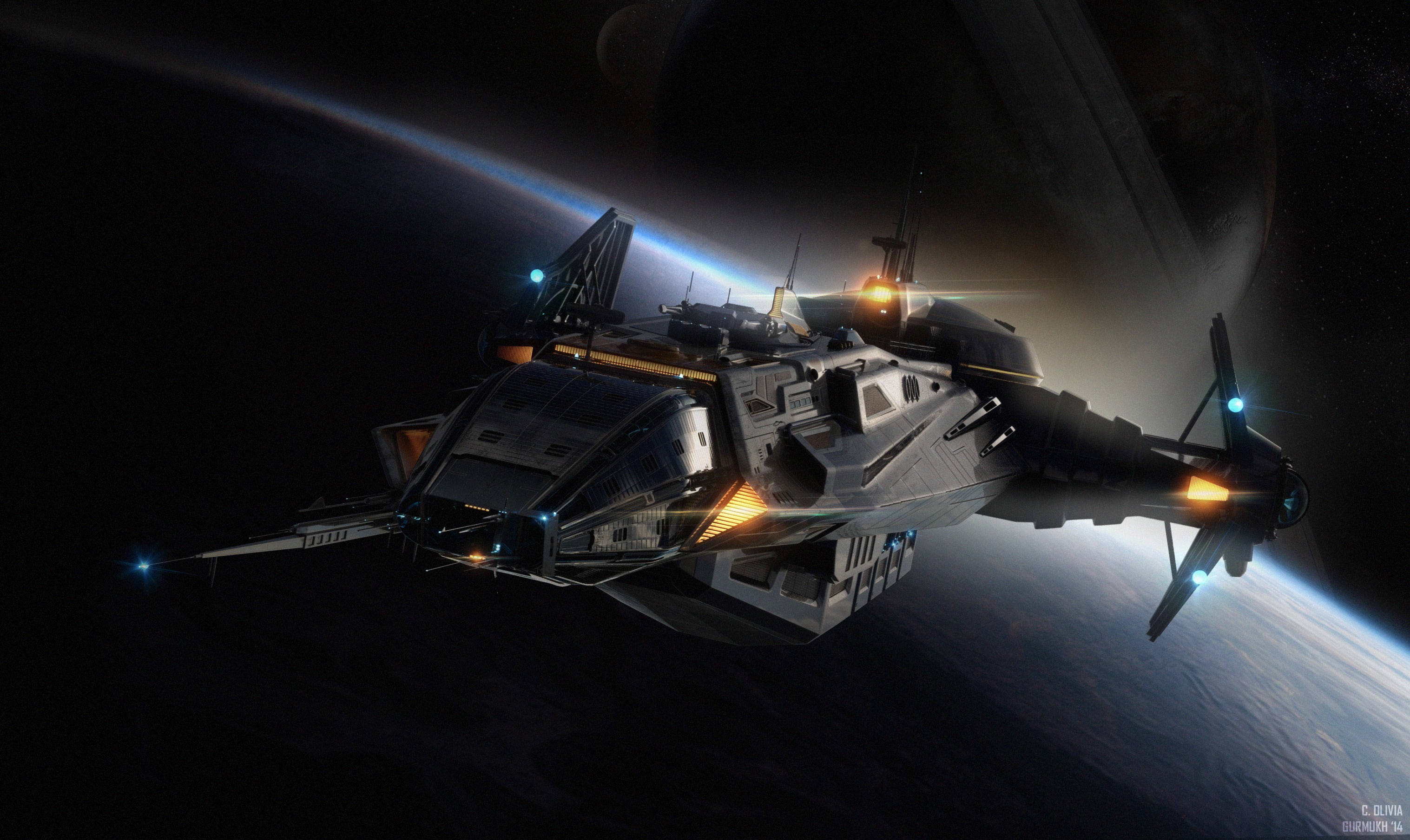 2K, Star Citizen, Carrack, space ship, HD Wallpaper