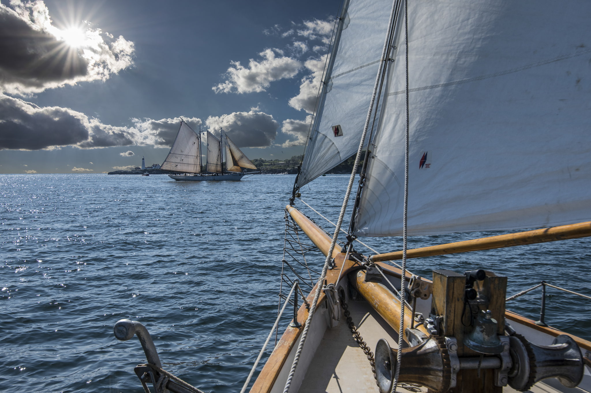 Portland, CASCO Bay, sails, sailboat, schooner, 1080P, Man, Maine, Bay, HD Wallpaper
