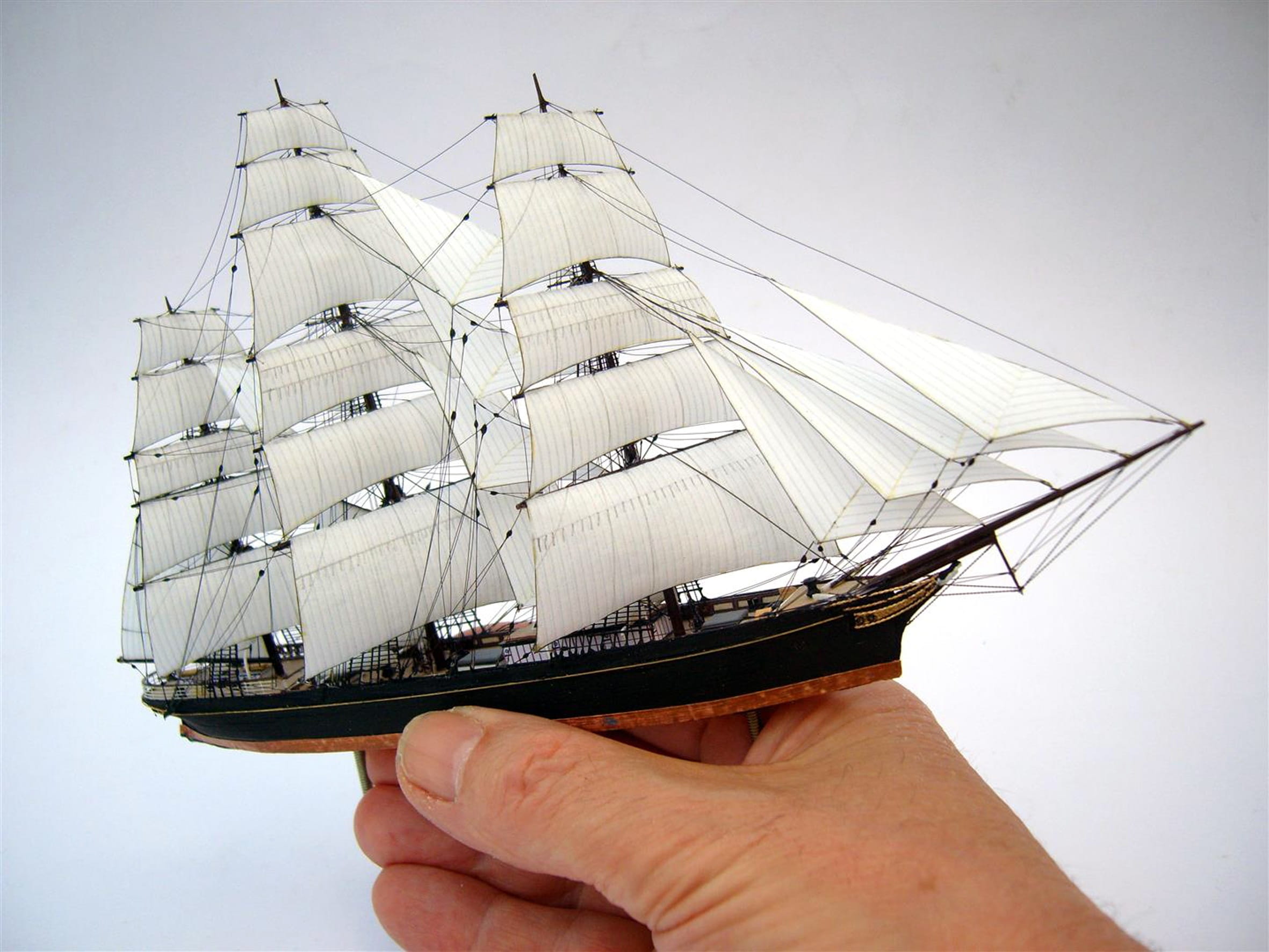 one person, personal perspective, sky, holding, transportation, Model, galleon, Hand, day, model, sailing ship, sailboat, human body part, Ship, black, HD Wallpaper