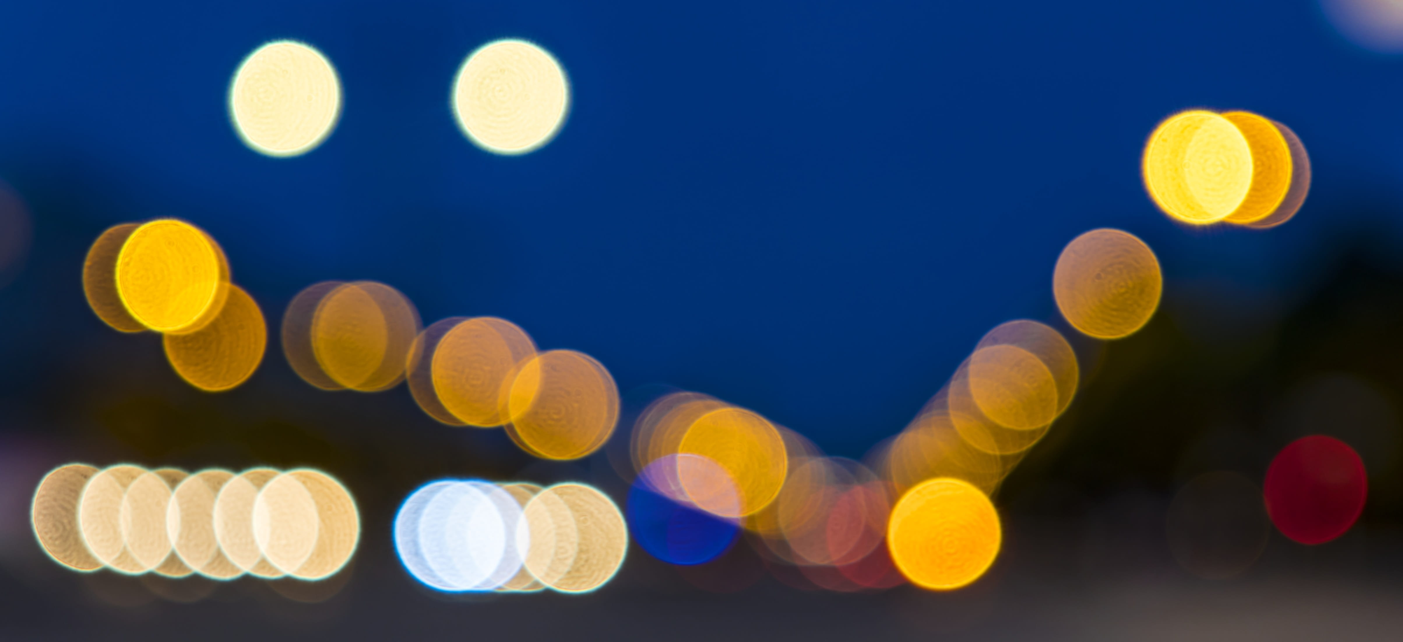 color, night, large group of objects, 4K, backgrounds, out of focus, circles of light, background image, texture, blue, close-up, shimmer, pattern, lens flare, HD Wallpaper