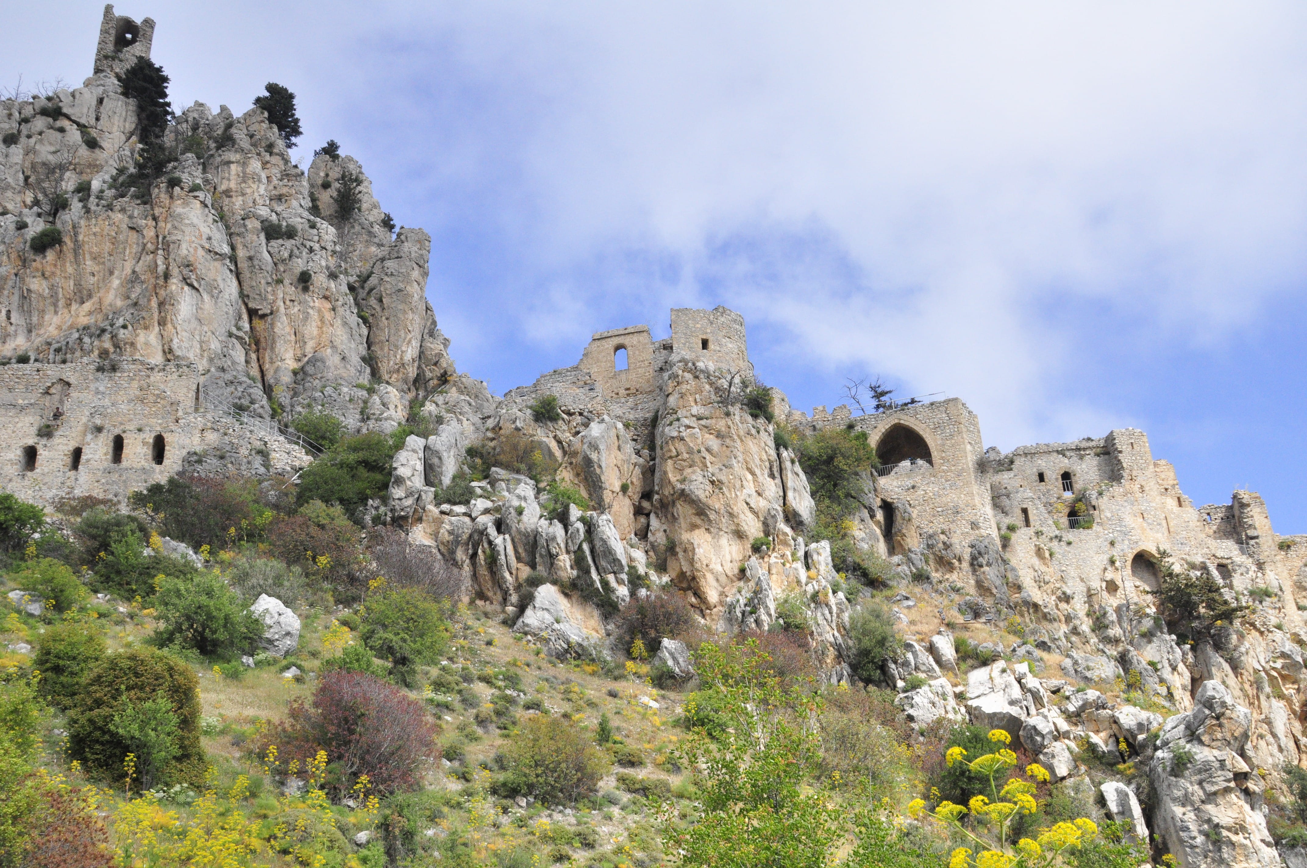 4K, architecture, rock - object, North Cyprus, tranquility, tree, beauty in nature, land, rock, mountain, eroded, sky, no people, tranquil scene, Castle, HD Wallpaper
