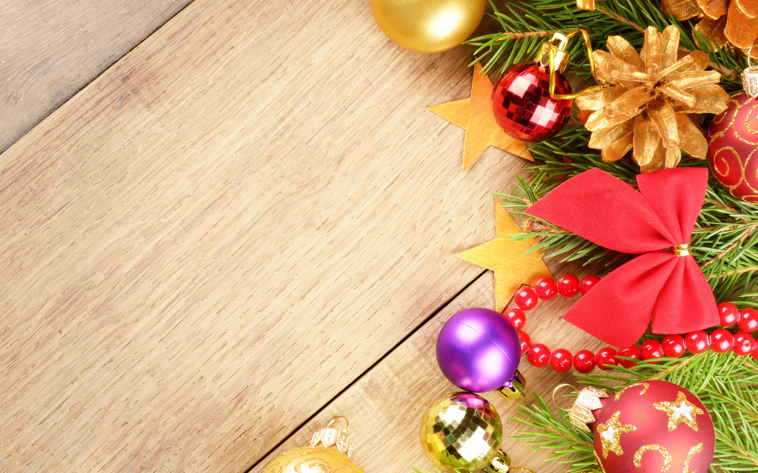 decorations, baubles, 2K, christmas, color, jewellry, assorted, decor, balls, cypress, bowknot, HD Wallpaper