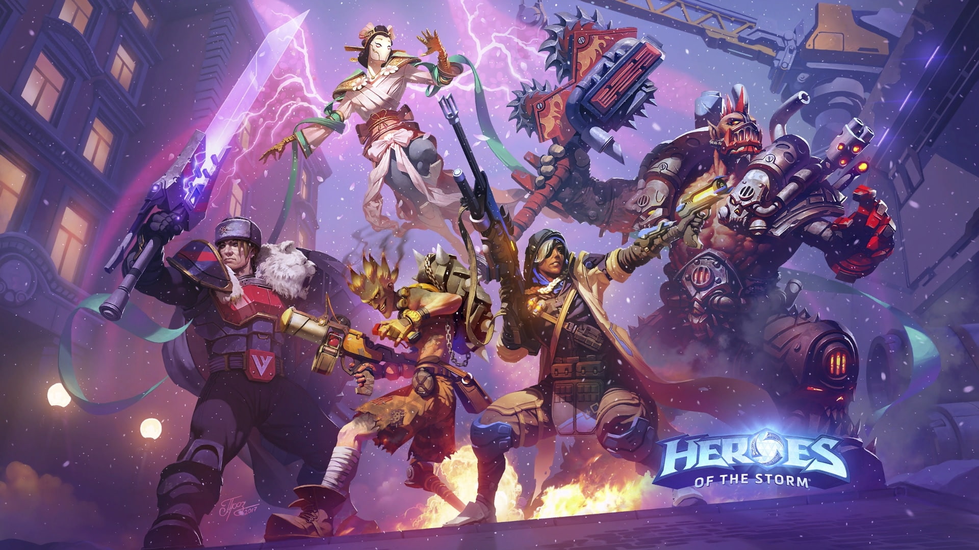 overwatch, heroes of the storm, Games, junkrat, garrosh hellscream, ana, 1080P, artwork, HD Wallpaper
