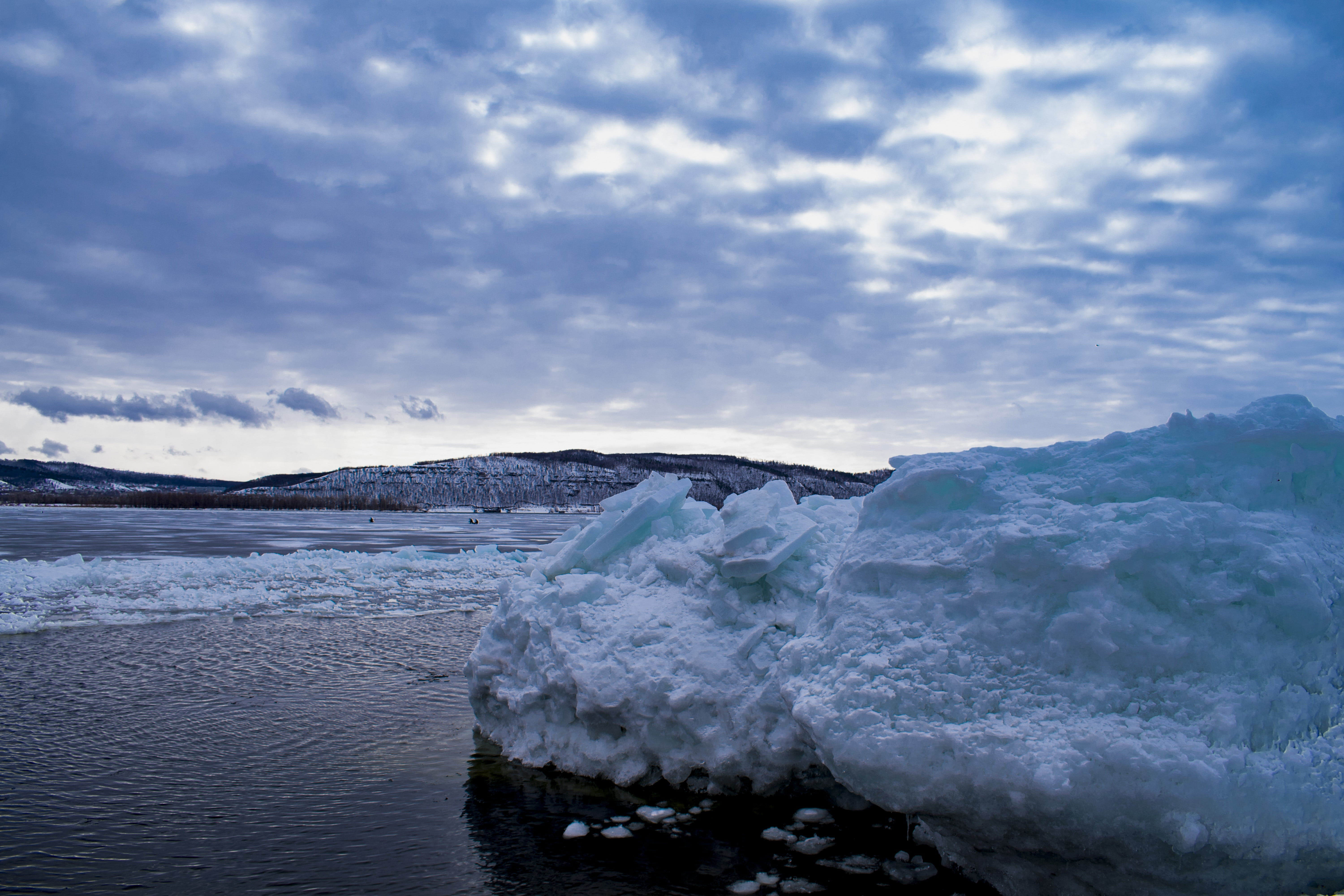 5K, frost, iceberg - Ice Formation, iceberg, scenics - nature, surface, sky, ice floe, sun, arctic, mountain, frozen, crack, river, iceland, wolf, cloud - sky, HD Wallpaper