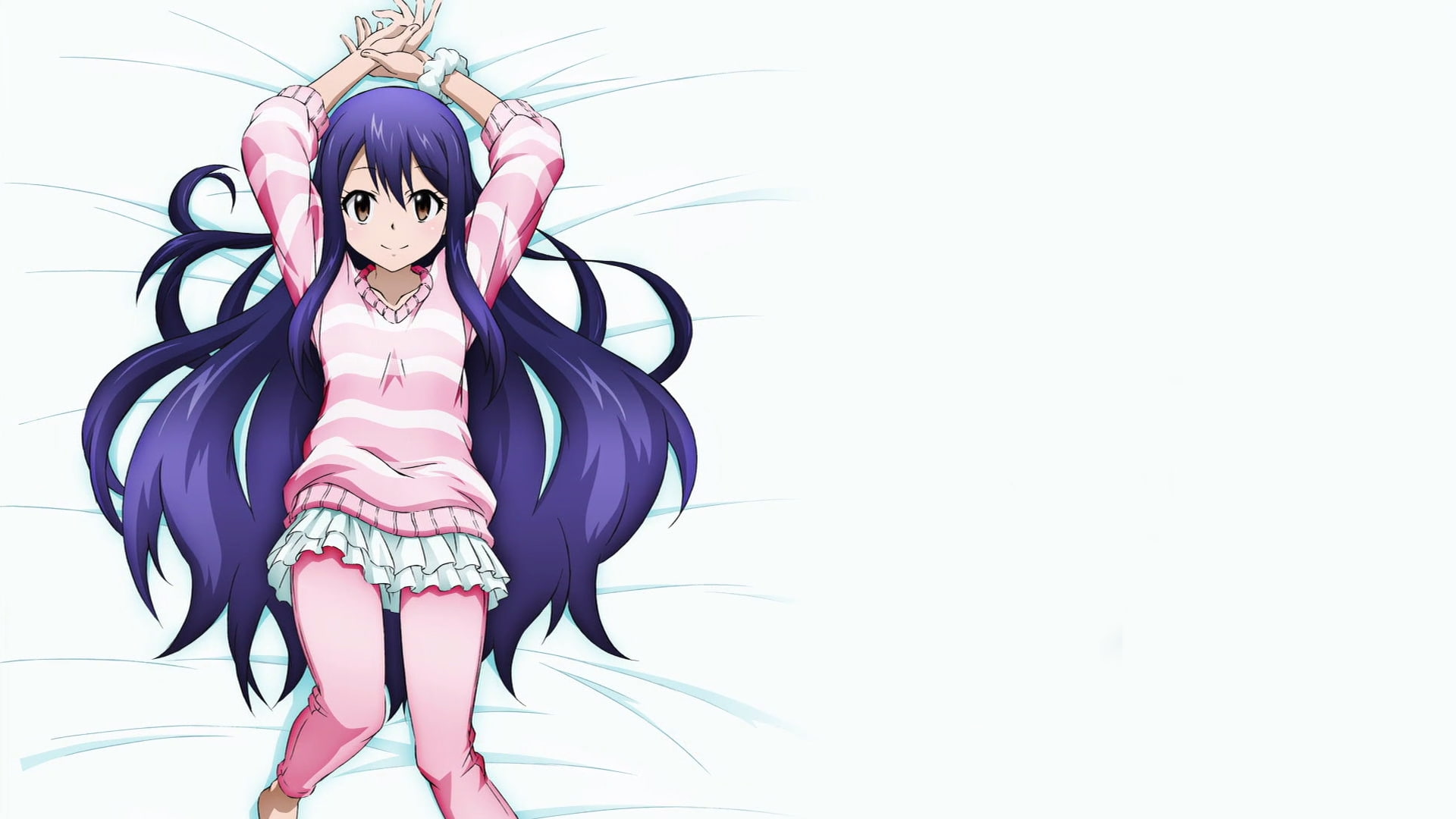1080P, anime, Marvell Wendy, lying on back, Fairy Tail, HD Wallpaper