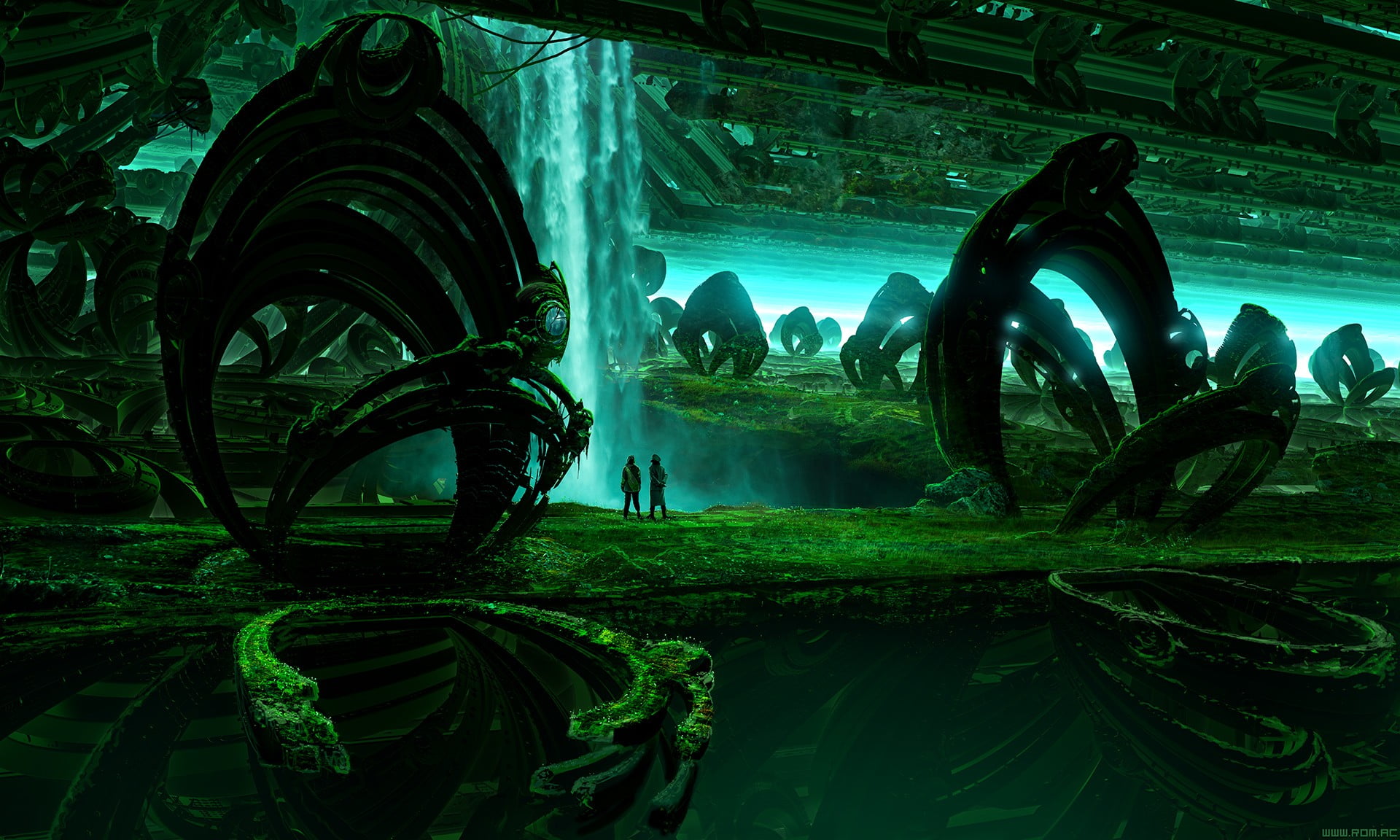plant, group of people, ceramic, people, wheel, transportation, leisure activity, men, tank, water, nature, futuristic, sea, day, black, underwater, green color, HD Wallpaper