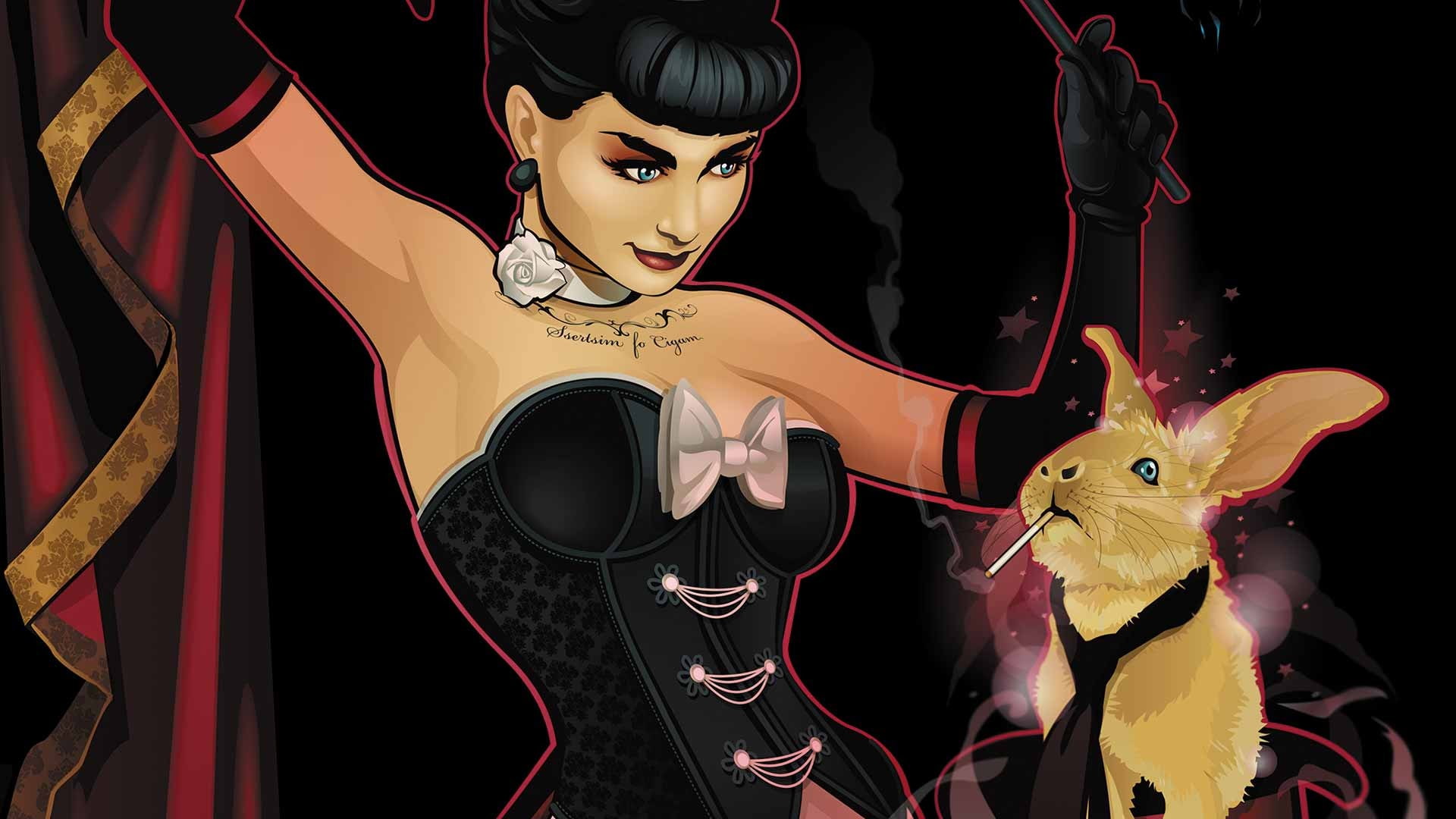looking at camera, lifestyles, night, front view, one person, glasses, fashion, black background, art and craft, Zatanna, animal wildlife, studio shot, HD Wallpaper