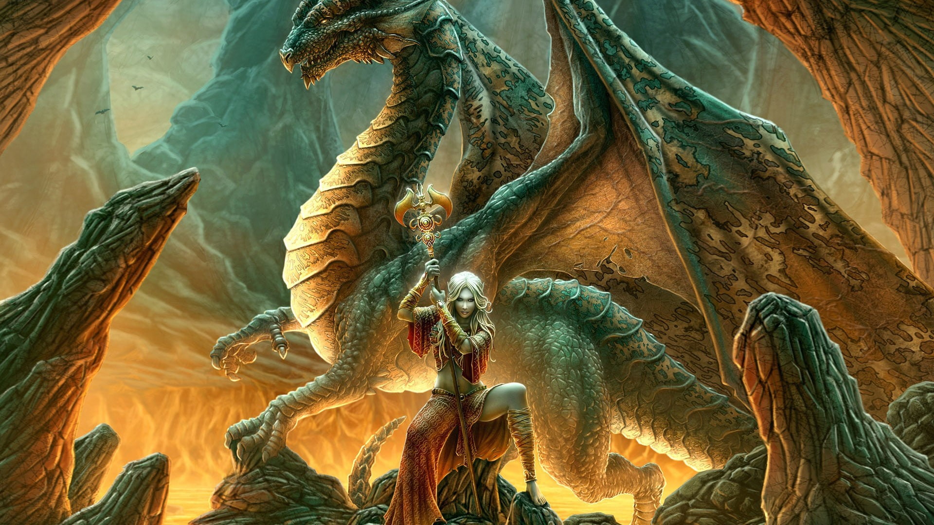 cgi, hd, x, abstract, fantasy, dragons, art, 1080P, HD Wallpaper