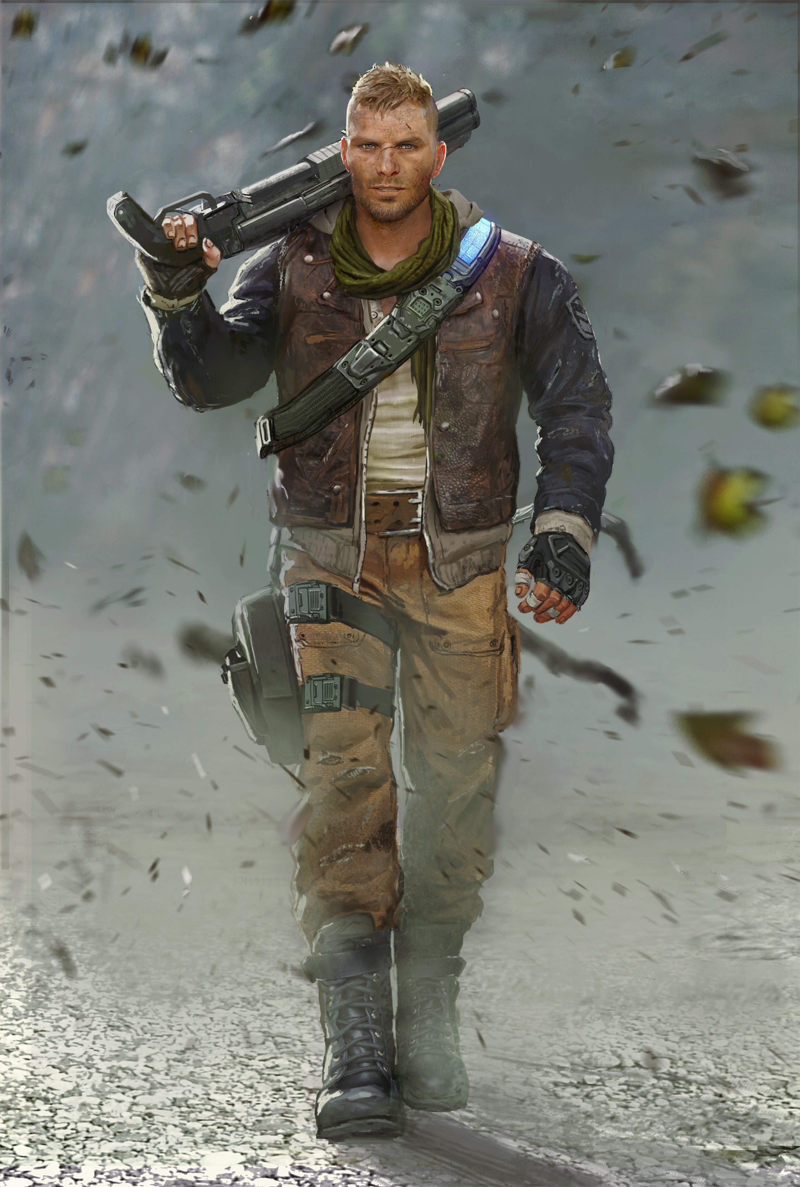  outdoors, holding, one person, clothing, Gears of War, front view, males, young adult, adult, water, day, standing, PC gaming, men, game, digital, Phone HD Wallpaper