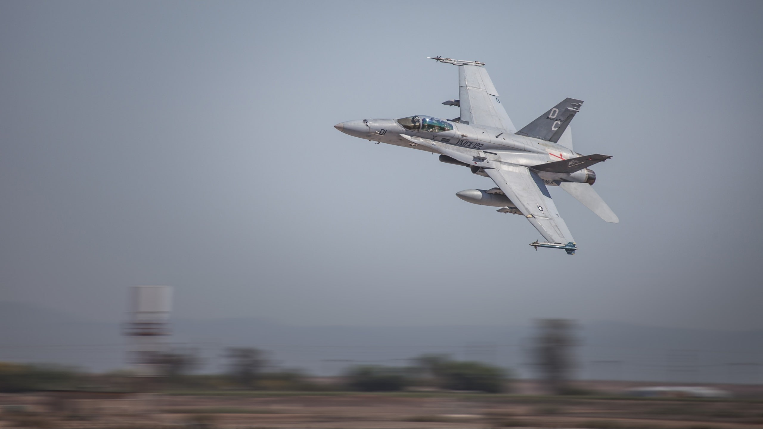 2K, transportation, air vehicle, travel, military, motion, plane, McDonnell Douglas F/A-18 Hornet, clear sky, nature, airplane, day, speed, mid-air, sky, HD Wallpaper