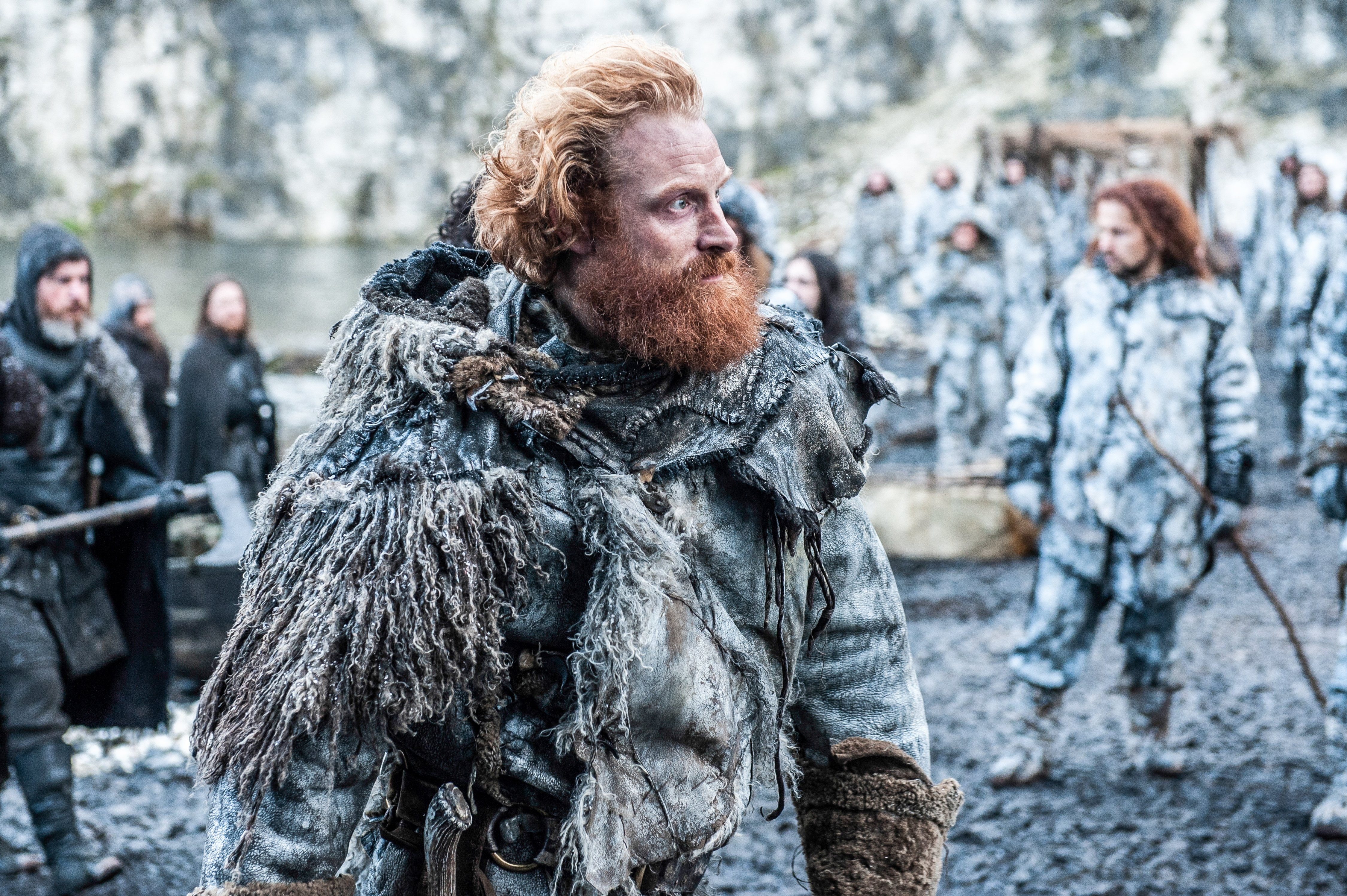 clothing, kristofer hivju, looking away, social issues, tormund giantsbane, outdoors, city life, 4K, city, people, winter, looking, street, adult, tv series, HD Wallpaper