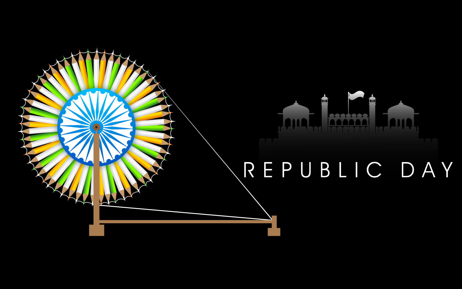 january, festival, communication, multi colored, vecto, copy space, Festivals / Holidays, night, water, clear sky, Republic Day, indian, lighting equipment, HD Wallpaper