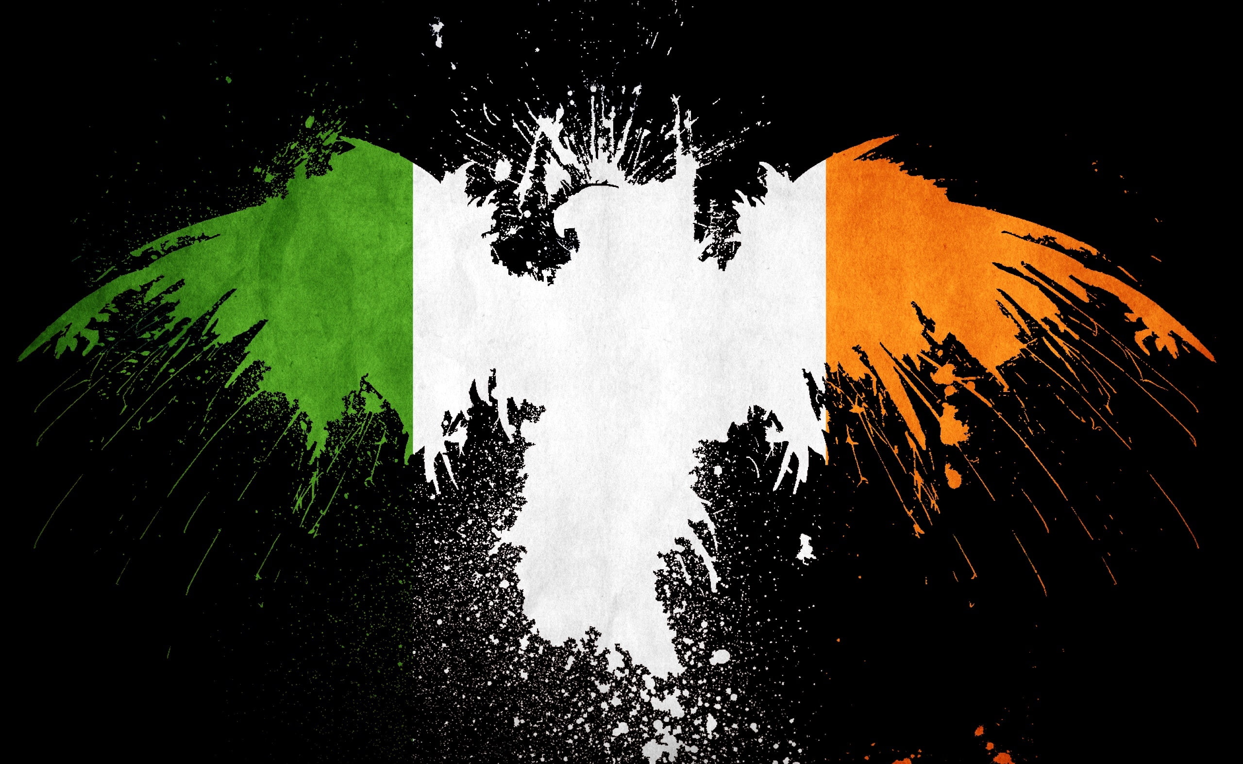 Ireland, Flag, reflection, silhouette, digital composite, tranquility, Grunge, no people, growth, 2K, tree, tranquil scene, nature, land, sunset, scenics - nature, HD Wallpaper