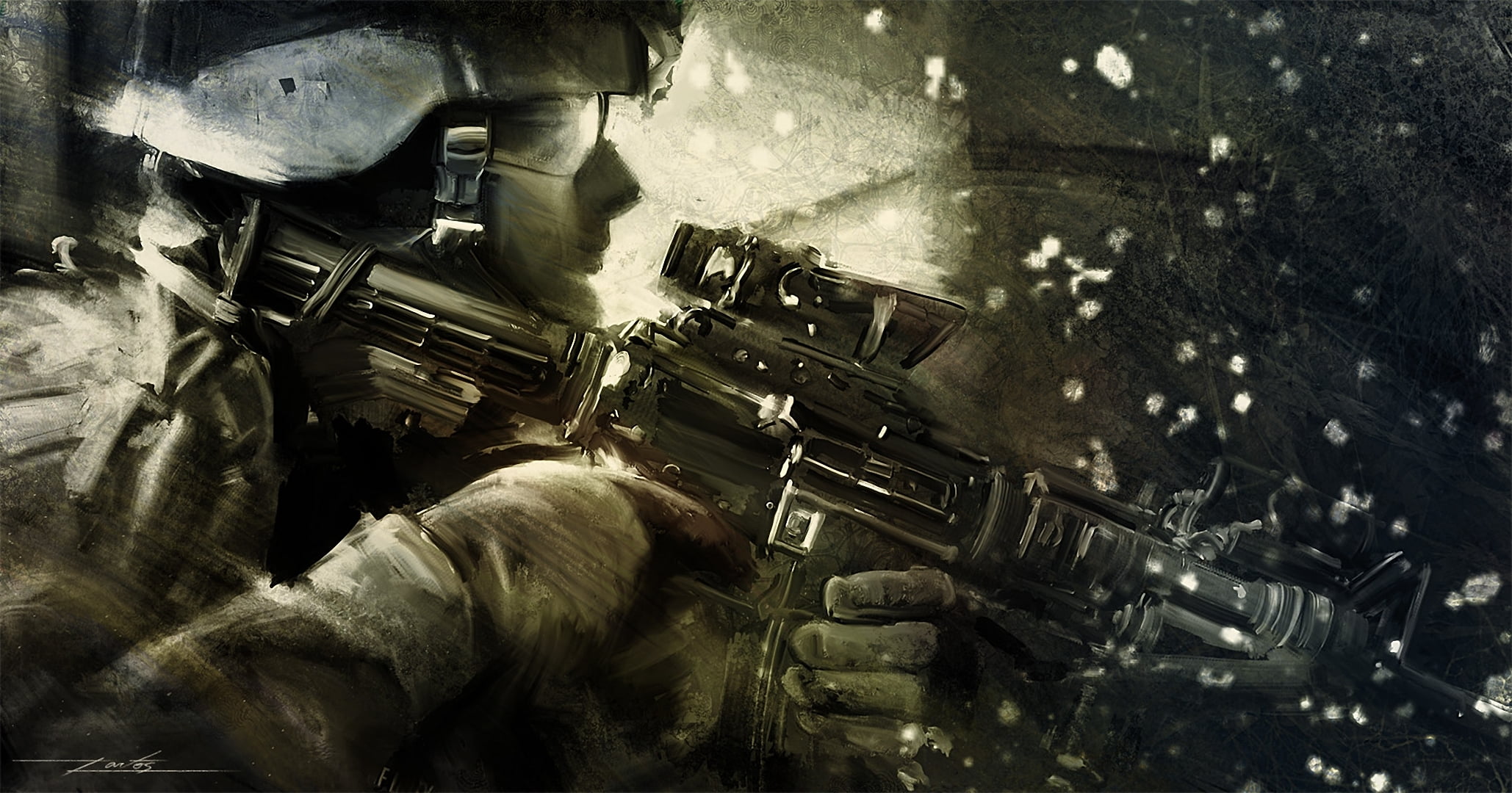 metal, real people, high angle view, day, industry, digital, rifle, 1080P, person, holding, one person, manufacturing equipment, assault, motion, HD Wallpaper
