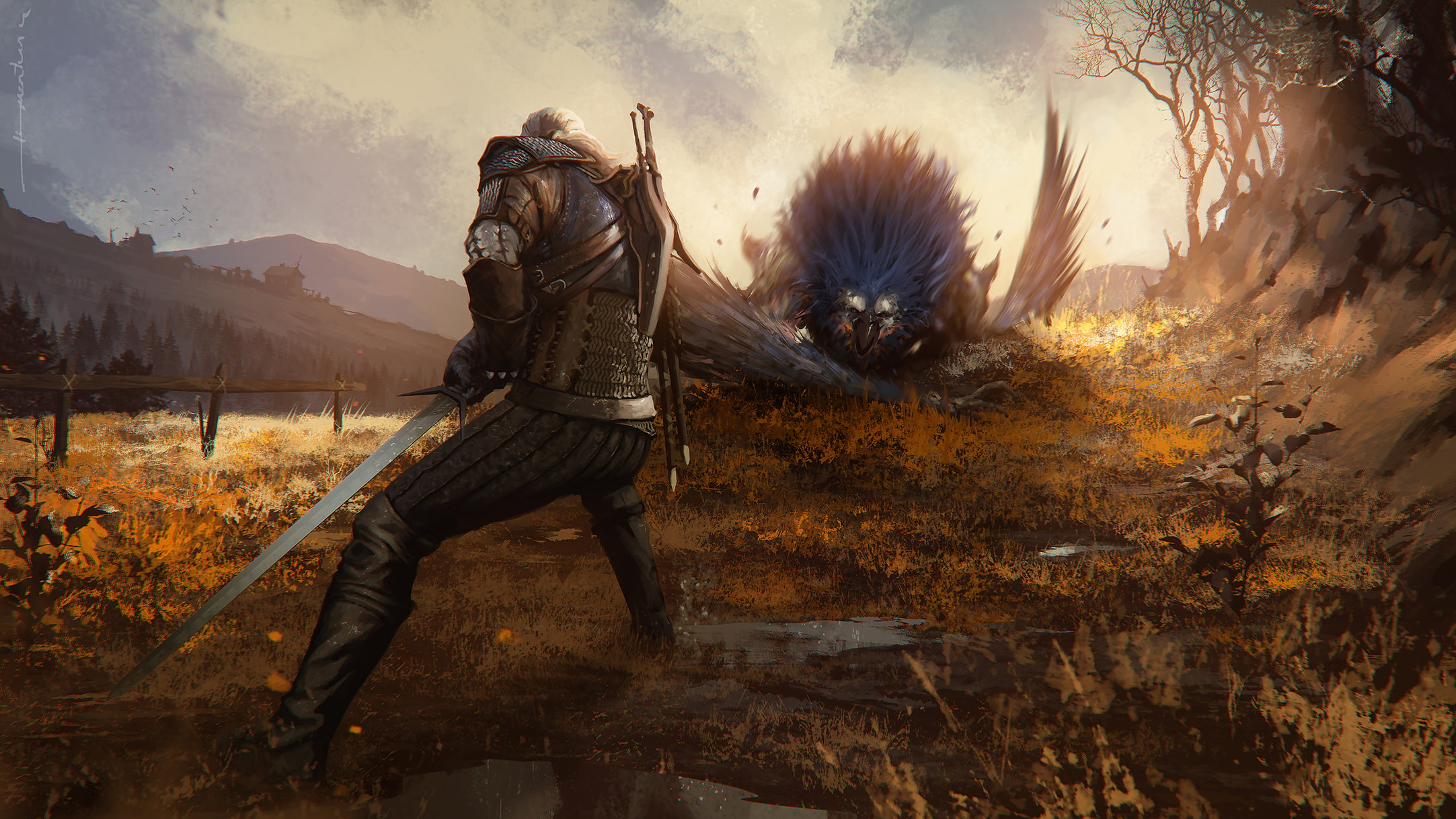 rpg, cd Projekt red, Geralt, Griffin, wild hunt, the wild hunt, the Witcher, the witcher 3, 1080P, HD Wallpaper