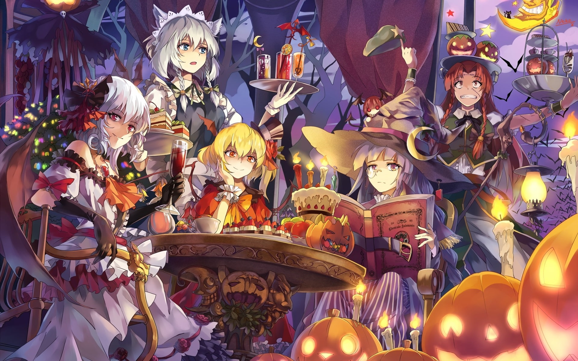 Halloween, 1080P, Beautiful, Anime, Girls, HD Wallpaper