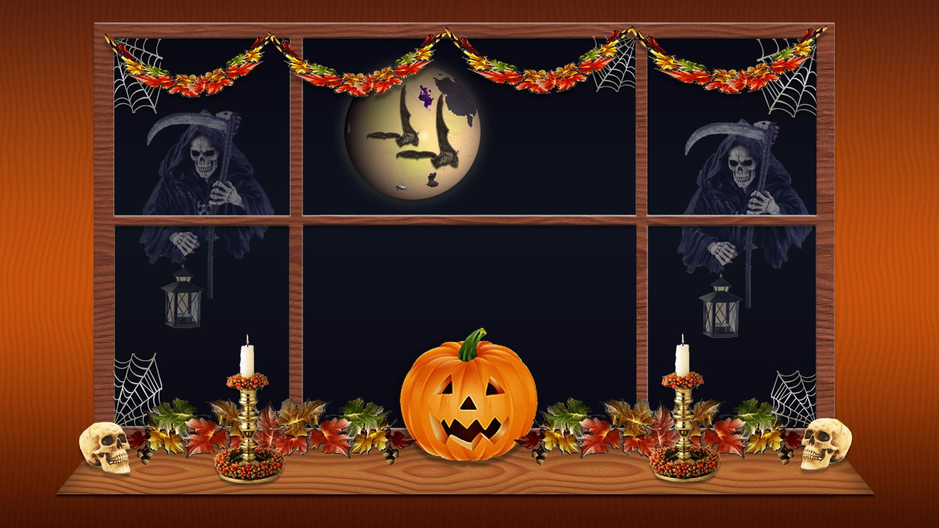 spooky, 1080P, pumpkin, halloween, scary, goulish, animals, HD Wallpaper