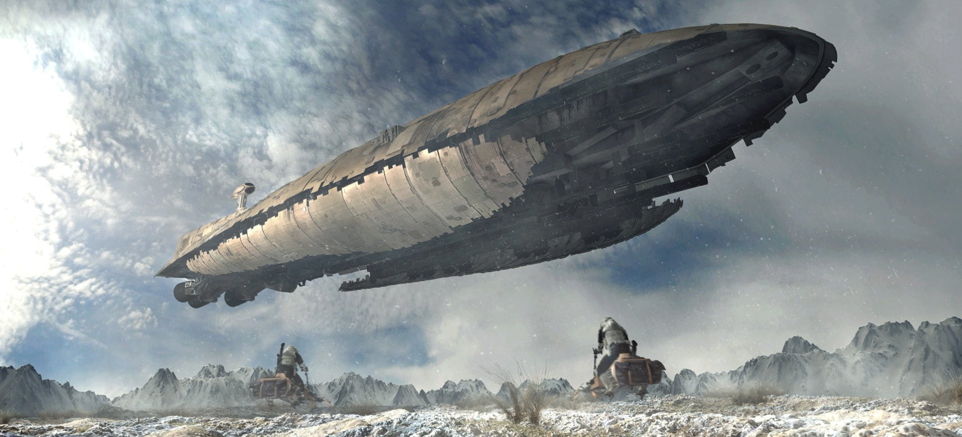 Star Wars, 1080P, Speeder Bike, Scout Trooper, Spaceship, HD Wallpaper