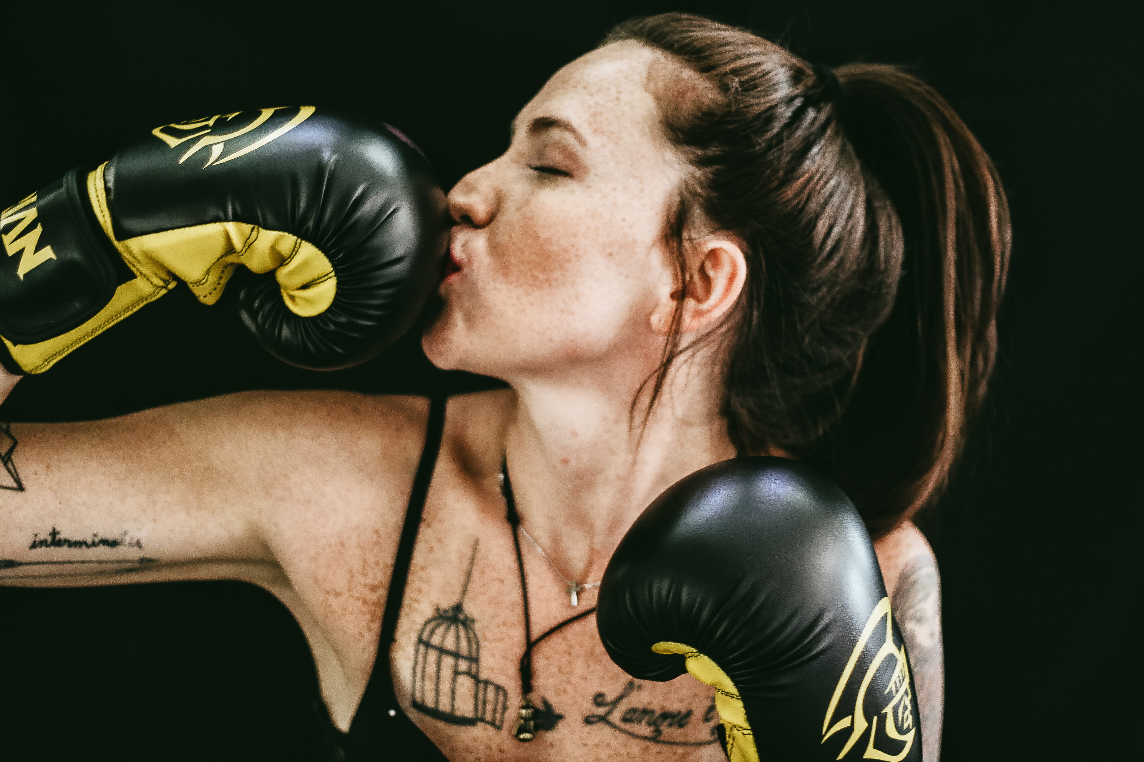 sport, women, boxing, adults only, females, sports Glove, combat Sport, black and yellow, boxing gloves, healthy lifestyle, arms raised, leather, lady, HD Wallpaper