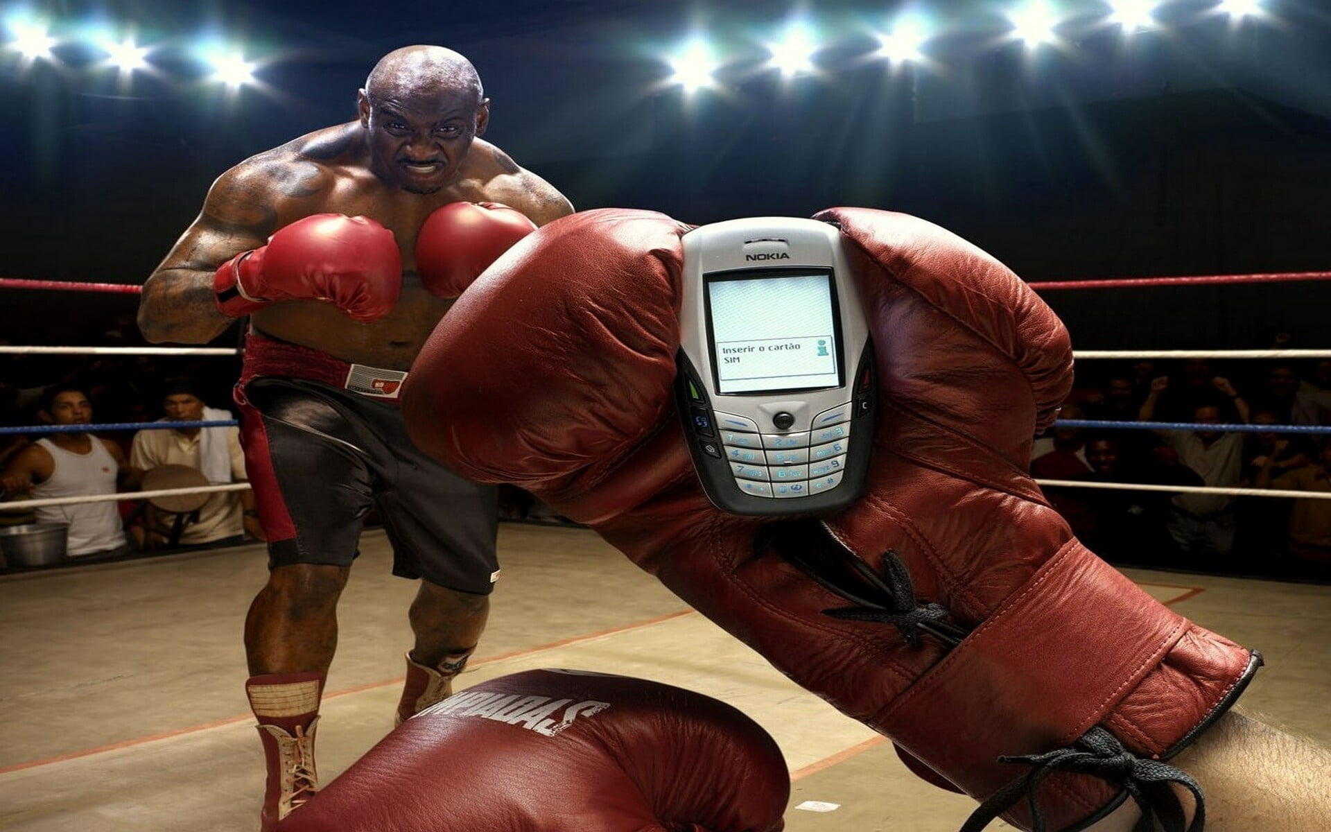 nokia, glove, the Human Body, lens flare, shirtless, illuminated, equipment, boxing - sport, gym, indoors, males, african Ethnicity, hand, power, athlete, HD Wallpaper