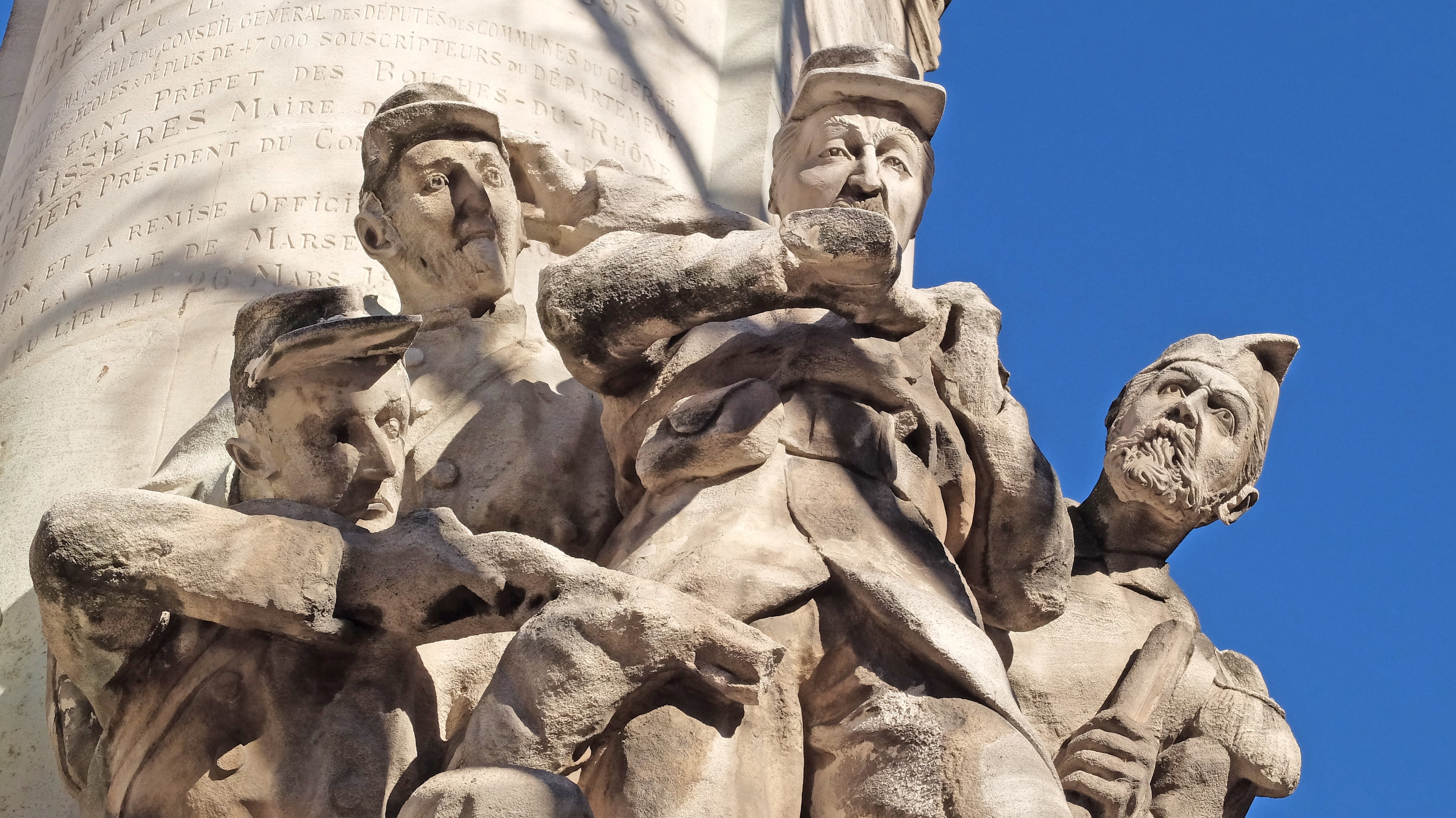 art and craft, travel, the past, sky, marseille, statue, clear sky, day, representation, architecture, napoleon, 1870, patriotism, low angle view, memorial, HD Wallpaper