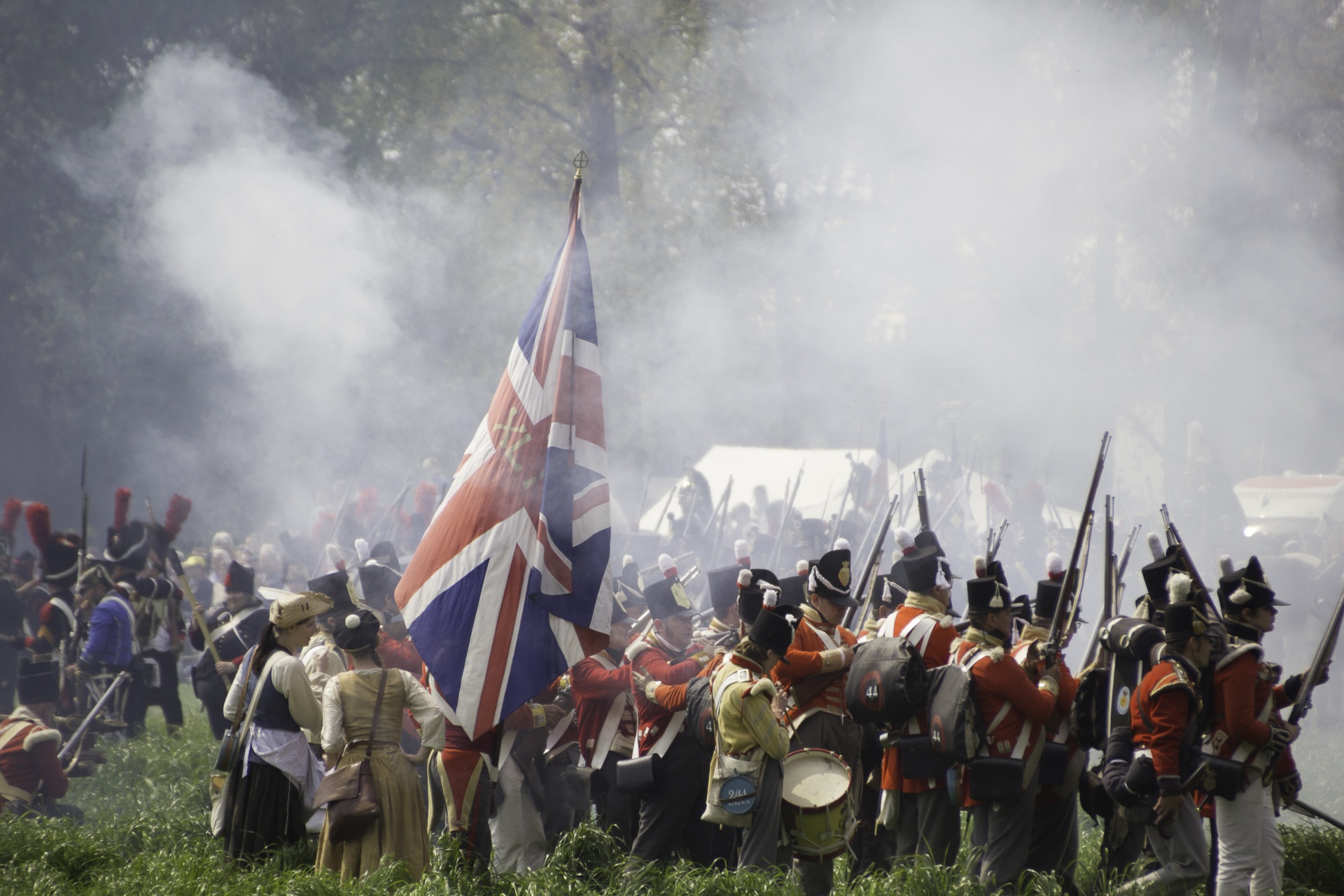 clothing, event, trees, crowd, 1080P, napolean, cannon, men, army, confused, near, 1418, war, soldiers, large group of people, patriotism, festival, government, HD Wallpaper