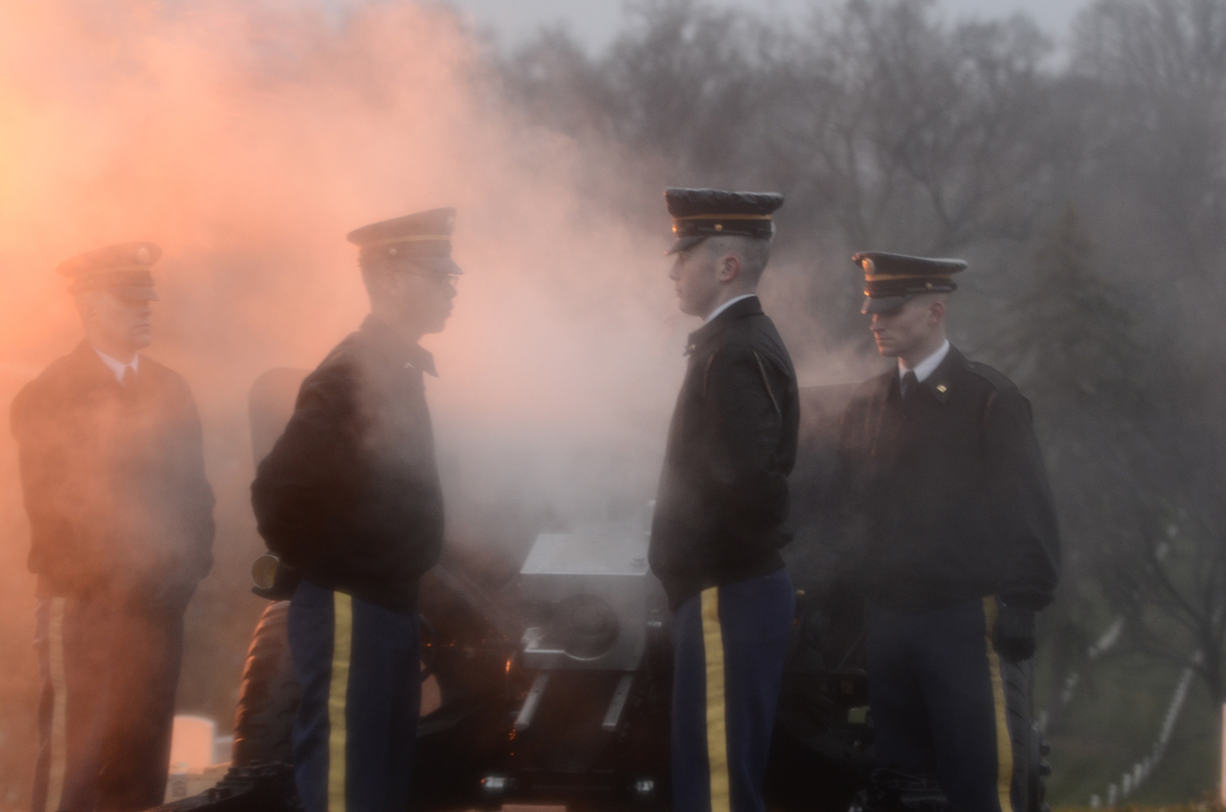 military, mid adult men, funeral, firing, men, group of people, nature, standing, uniform, 1080P, honor, clothing, smoke, portrait, government, old guard, HD Wallpaper