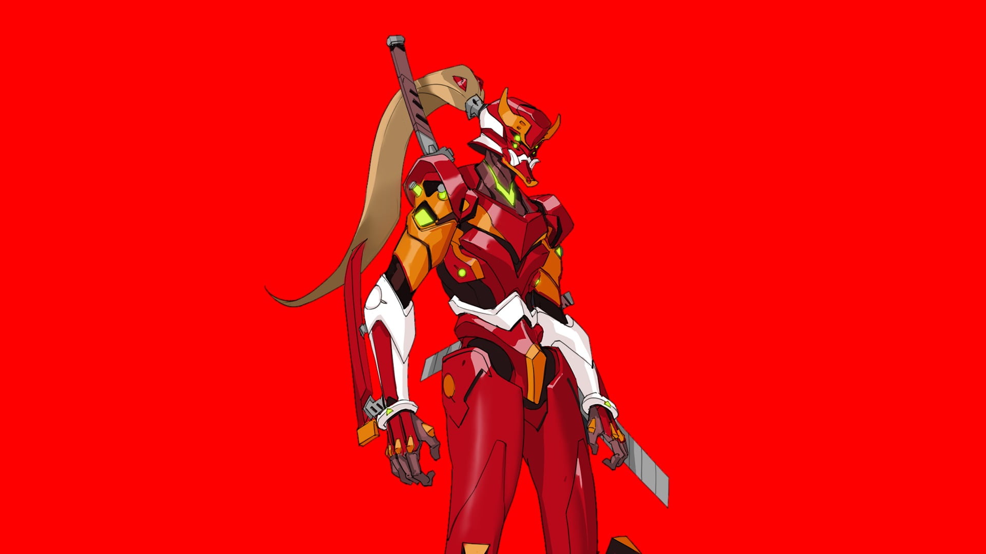 Neon Genesis Evangelion, indoors, holding, eyes, clothing, 1080P, red background, traditional clothing, women, colored background, simple background, studio shot, HD Wallpaper