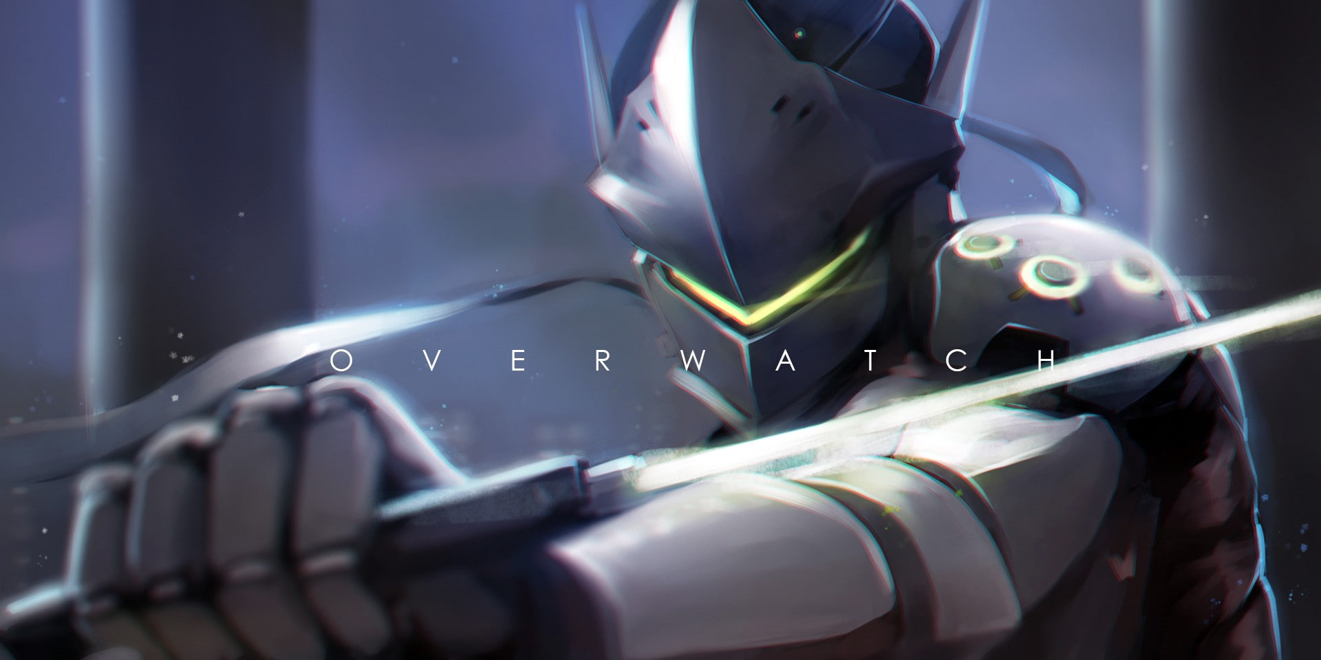 Bodysuit, 1080P, Genji Shimada, sword, Katana, Genji (Overwatch), armor, video games, weapon, Overwatch, HD Wallpaper