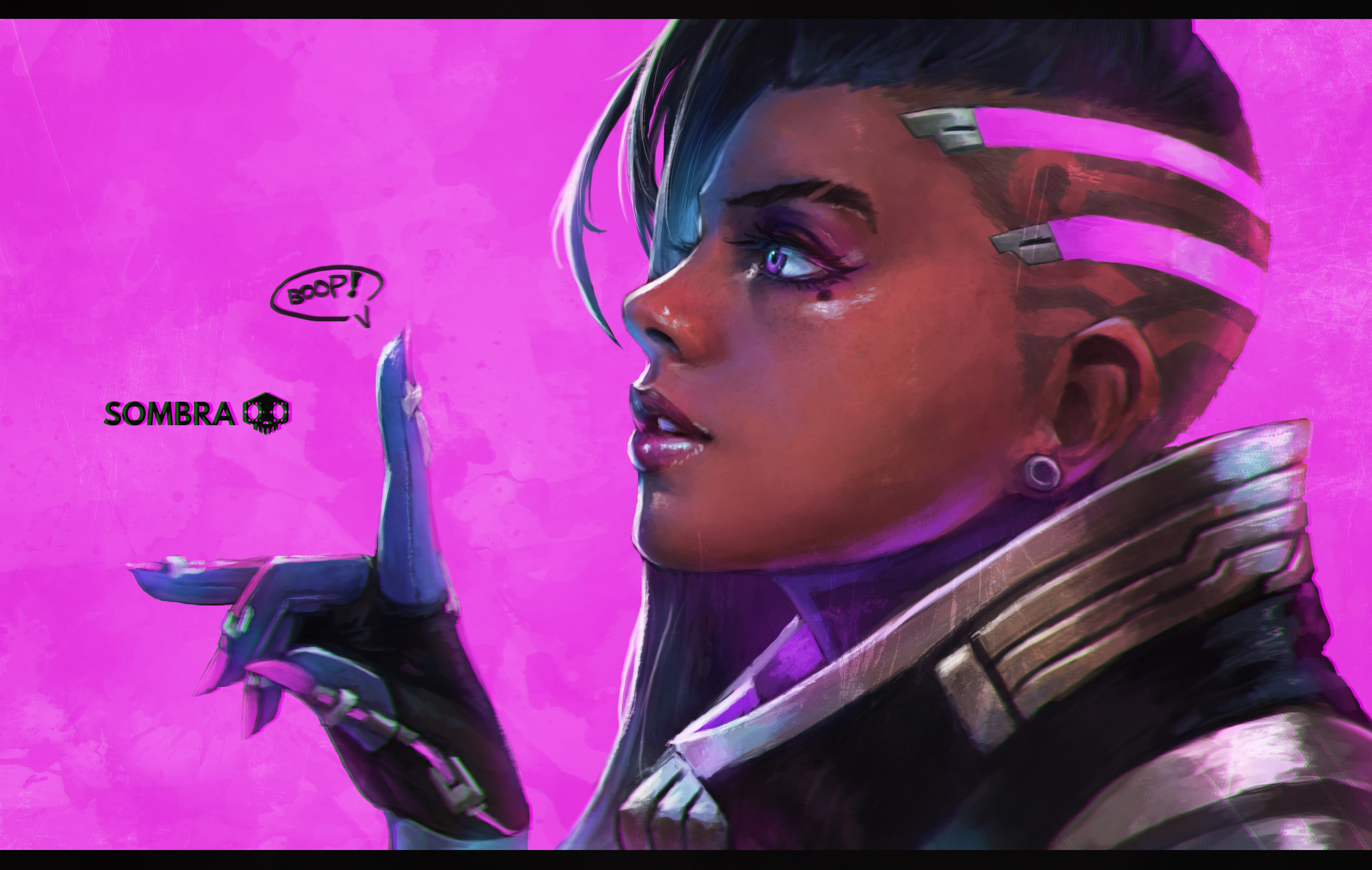 2K, Overwatch, MonoriRogue, Sombra (Overwatch), HD Wallpaper