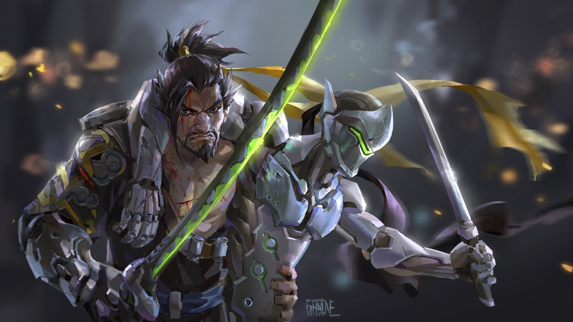 Hanzo (Overwatch), 1080P, Genji (Overwatch), Overwatch, HD Wallpaper