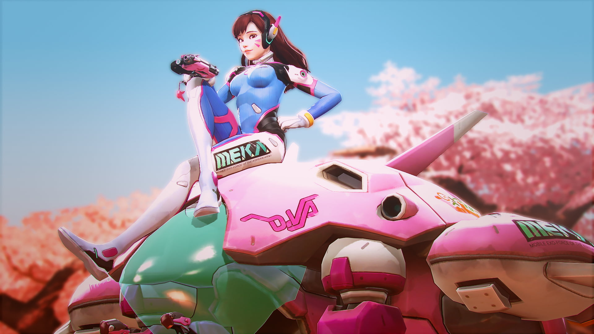 togetherness, Hana Song, women, people, gun, pink color, outdoors, emotion, motorcycle, speed, sitting, D.Va, sport, men, riding, sports Race, HD Wallpaper