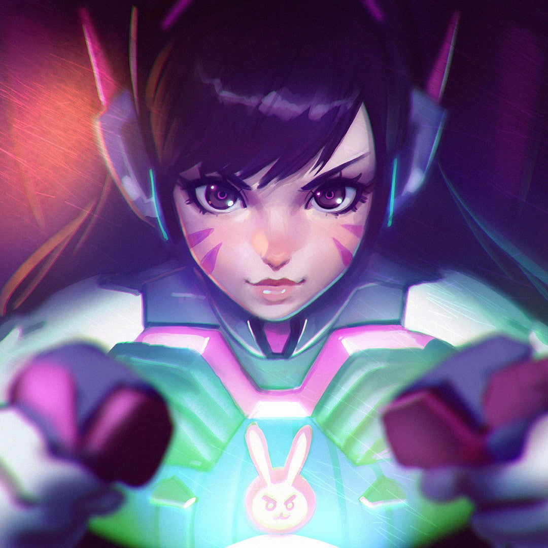 480P, anime, Blizzard Entertainment, video games, Overwatch, fantasy art, Hana Song, D.Va (Overwatch), anime girls, Phone HD Wallpaper