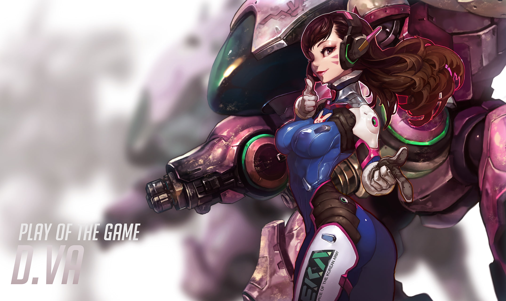 1080P, girl, Hana Song, Overwatch, art, D.VA, HD Wallpaper
