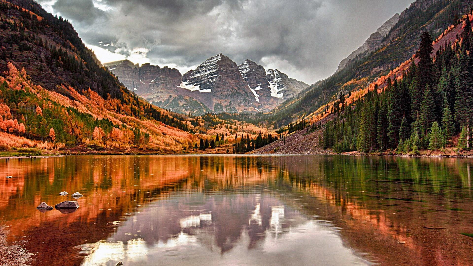 1080P, national park, autumn, lake, canada, nova scotia, HD Wallpaper