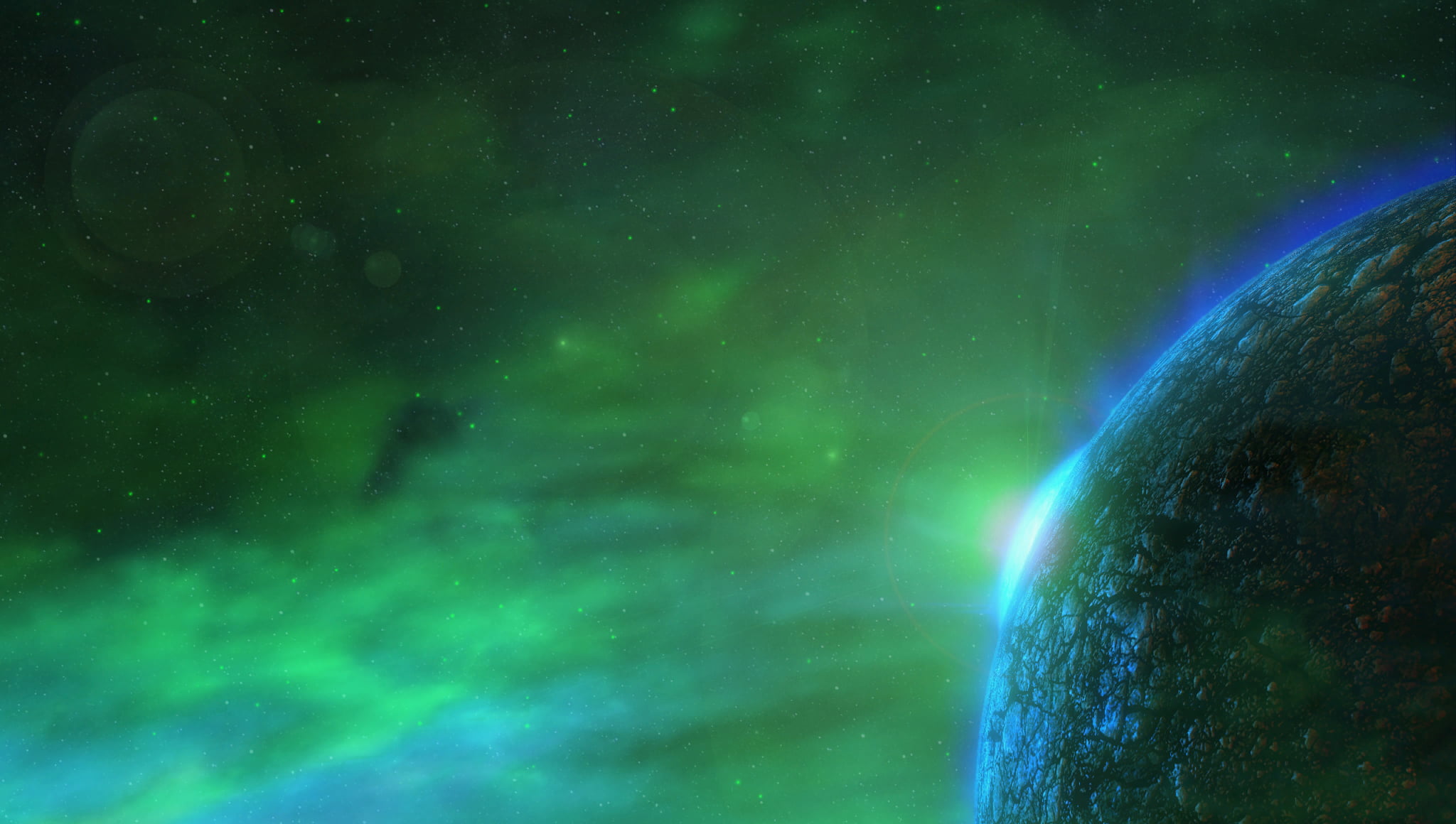 no people, sky, light - natural phenomenon, scenics - nature, planet earth, space, nature, planet - space, video games, green color, Starcraft II, 1080P, HD Wallpaper