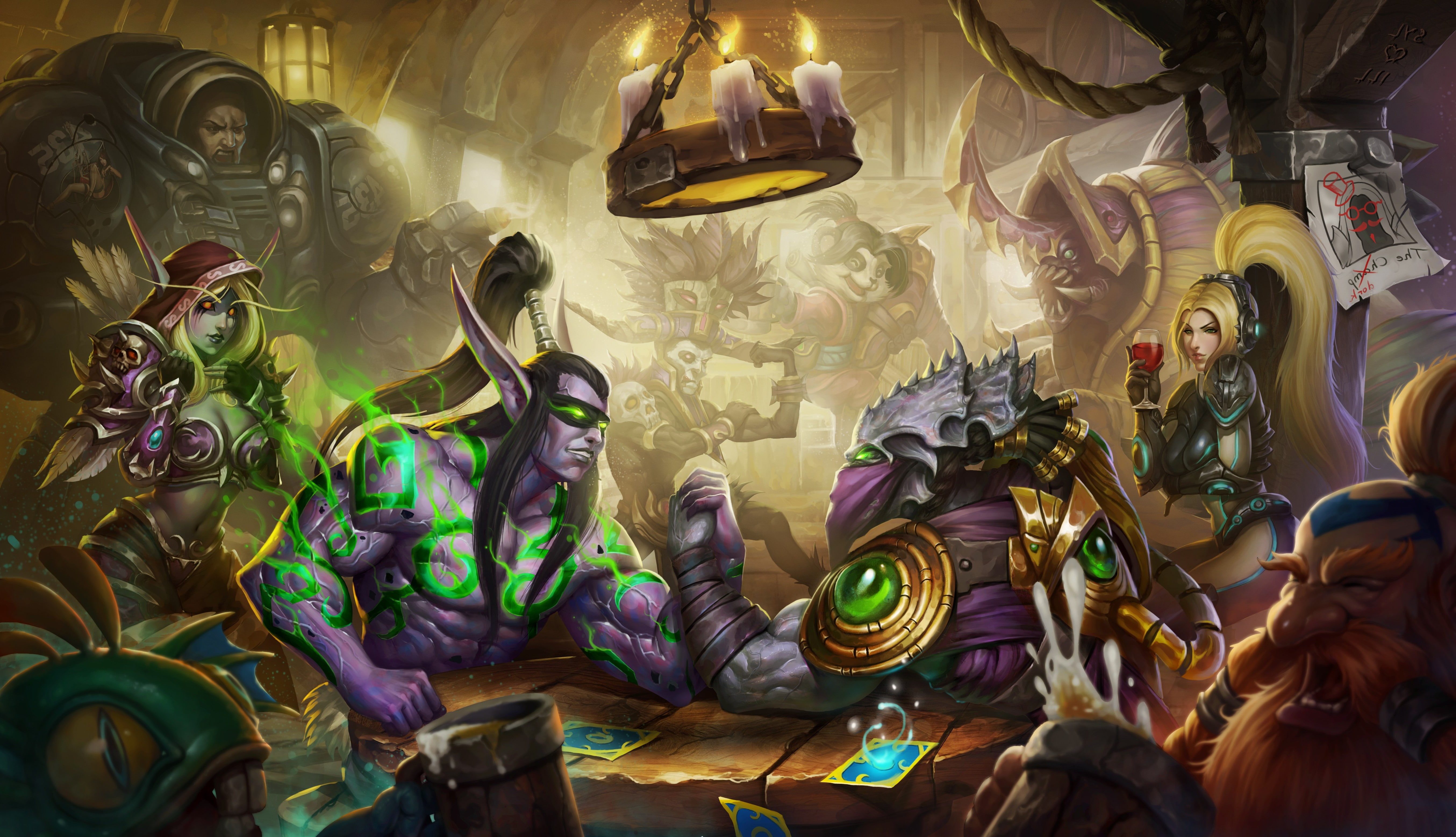 Hearthstone: Heroes Of Warcraft, Heroes Of The Storm, contests, Sylvanas Windrunner, Nova (Starcraft), Blizzard Entertainment, 5K, HD Wallpaper
