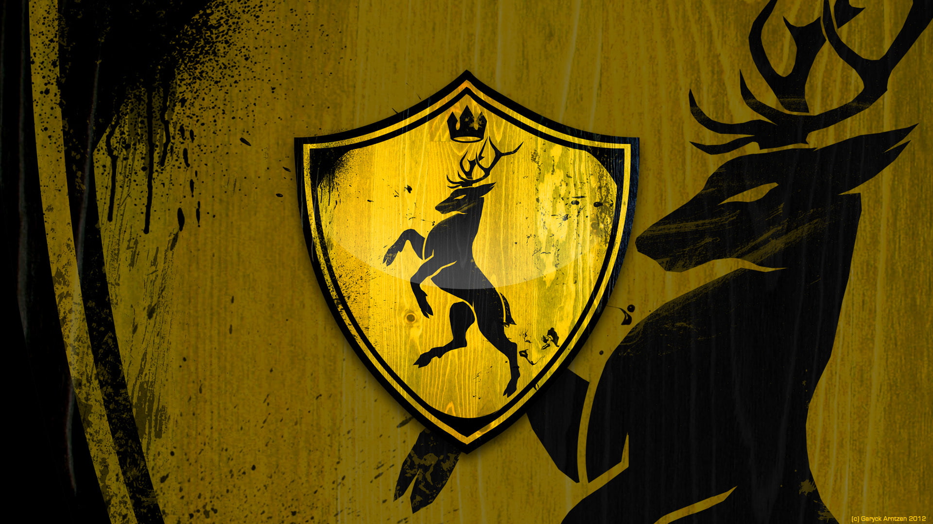 reindeer, representation, shield, warning symbol, text, A Song of Ice and Fire, day, retro Styled, communication, coat of arms, antique, wall - building feature, HD Wallpaper