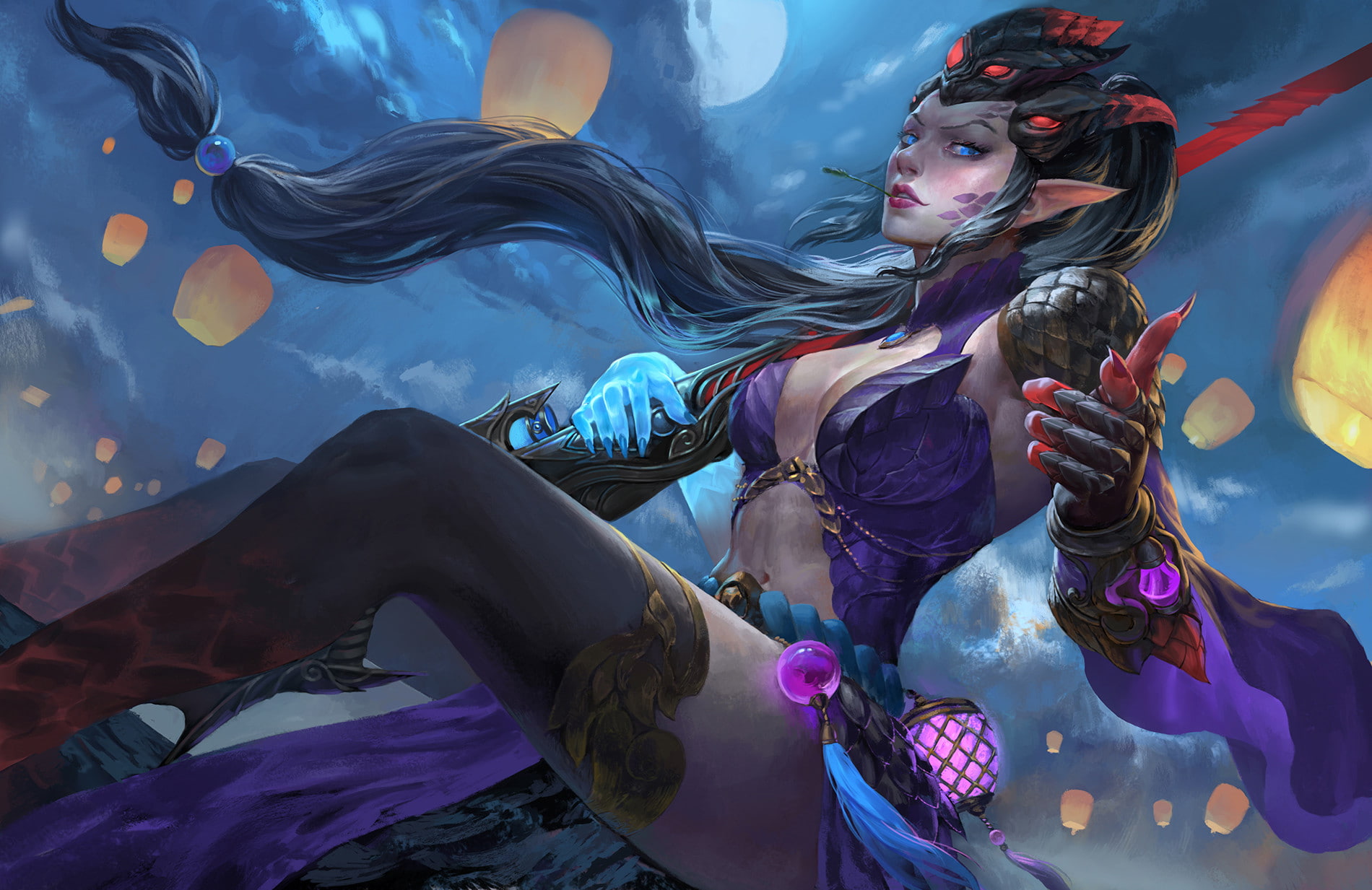 water, costume, human representation, elves, 720P, sculpture, widowmaker, real people, statue, fantasy art, women, one person, arts culture and entertainment, HD Wallpaper