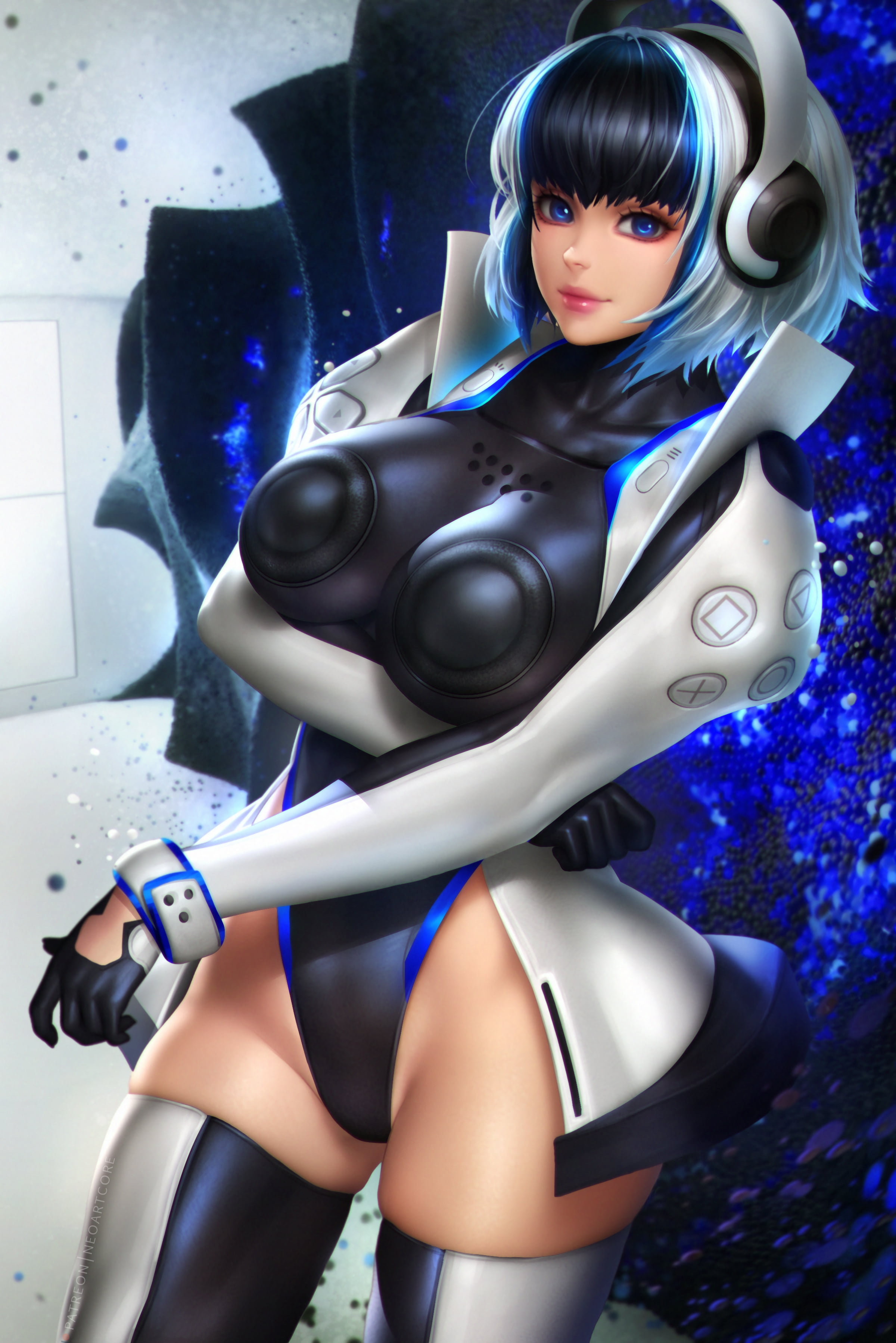 digital art, women, artwork, illustration, original characters, fan art, portrait display, NeoArtCorE (artist), Playstation 5, 2K, Phone HD Wallpaper