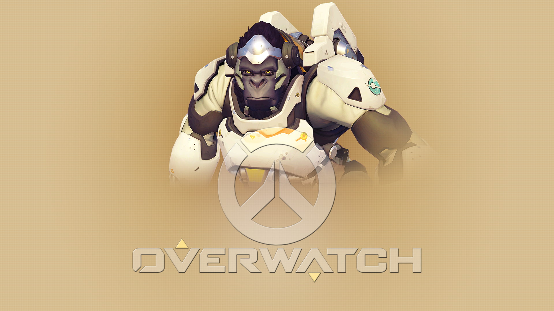 Winston (Overwatch), wall, no people, mammal, toy, still life, indoors, western script, PT-Desu (Author), wall - building feature, Blizzard Entertainment, HD Wallpaper
