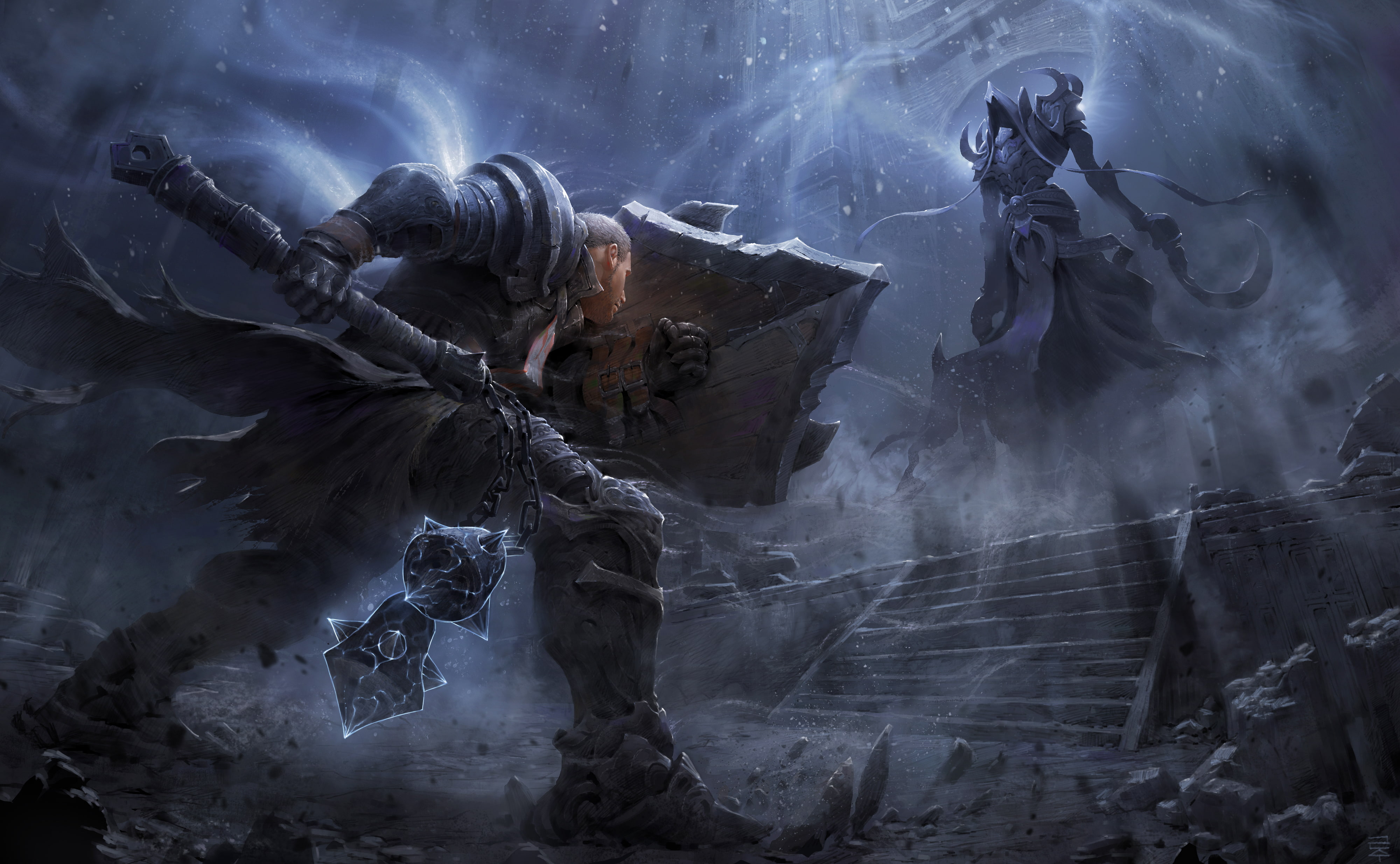 Malthael (Diablo III), 4K, Crusader (Diablo III), Diablo, Diablo III: Reaper Of Souls, HD Wallpaper